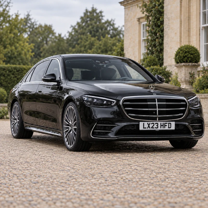 AI-generated photograph of Mercedes S-Class