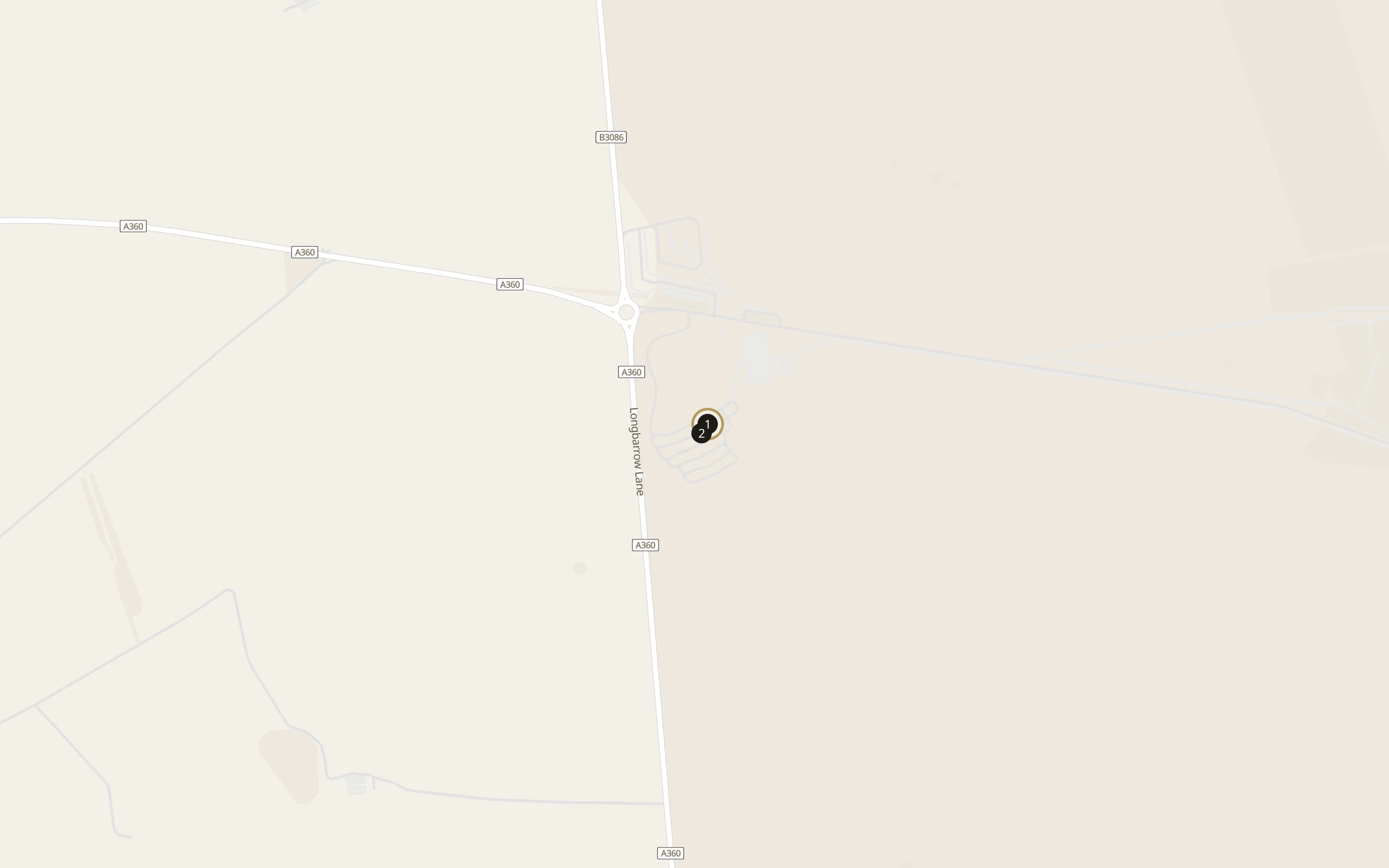 Numbered approach map for Stonehenge showing set-down and collection pins