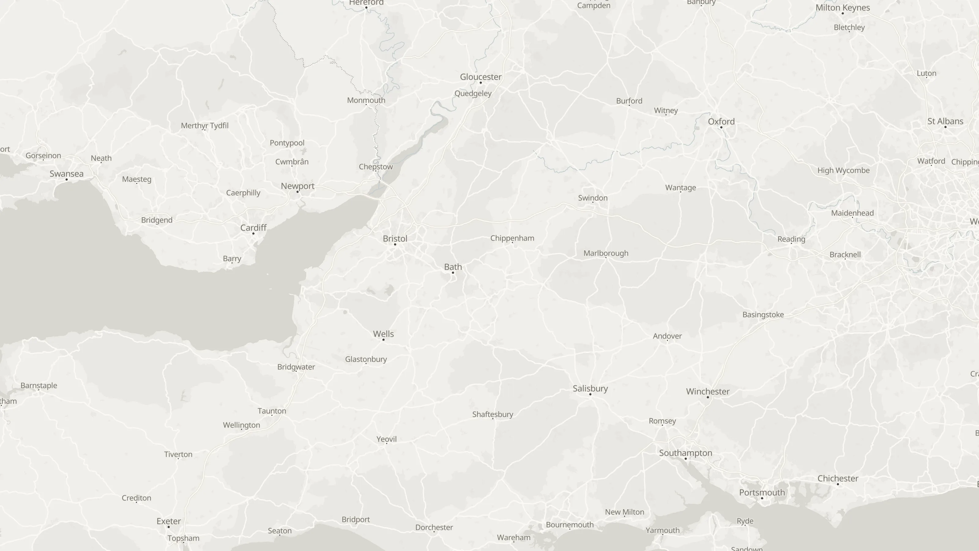 Route map from Bath to Heathrow Airport along the planned road route