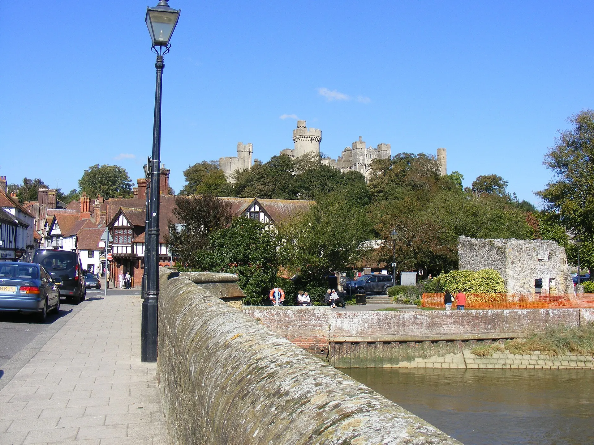 Arundel Castle above the town bridge in September 2015