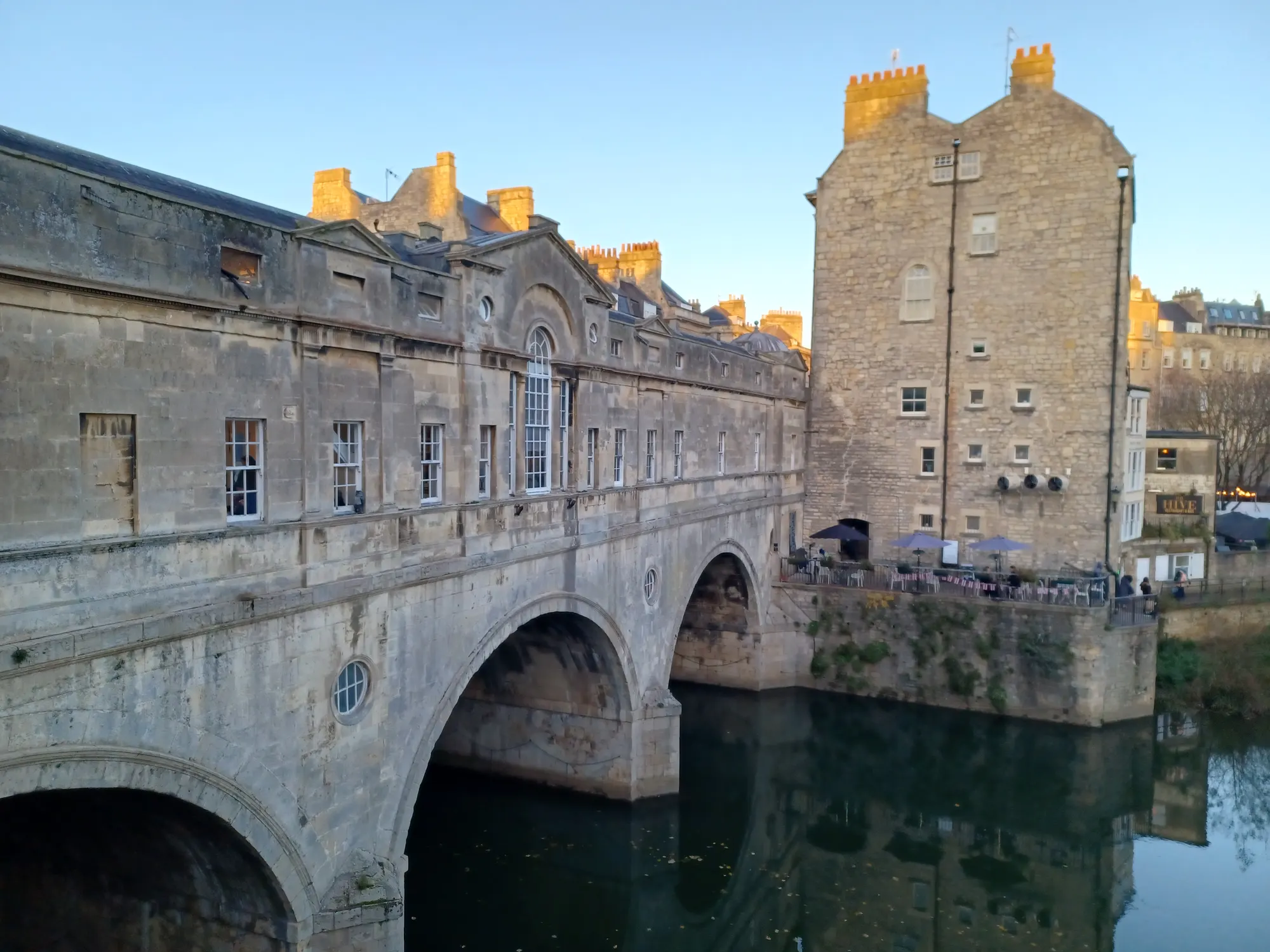 Pulteney Bridge above the River Avon in Bath
