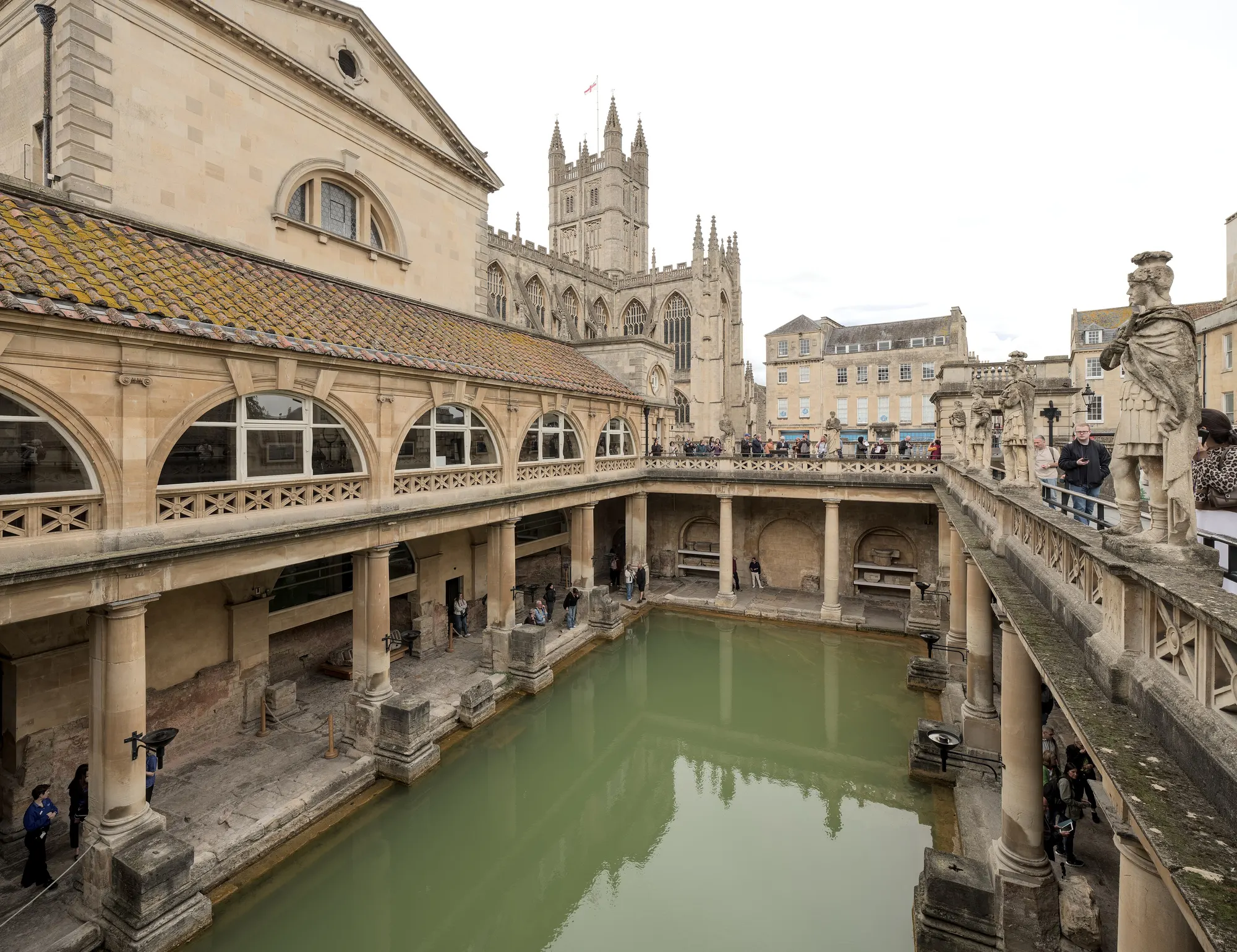 The Great Bath and surrounding colonnade at the Roman Baths, photographed in September 2025