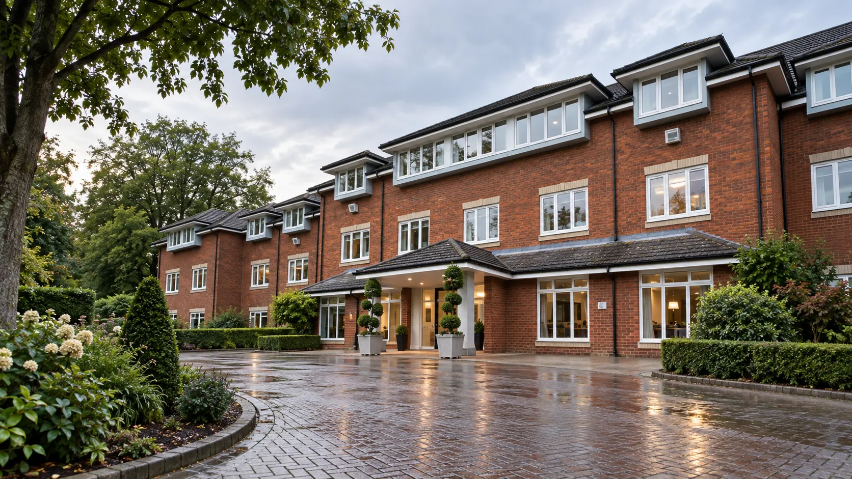 Illustrative red-brick frontage at Berkshire Independent Hospital in Coley Park
