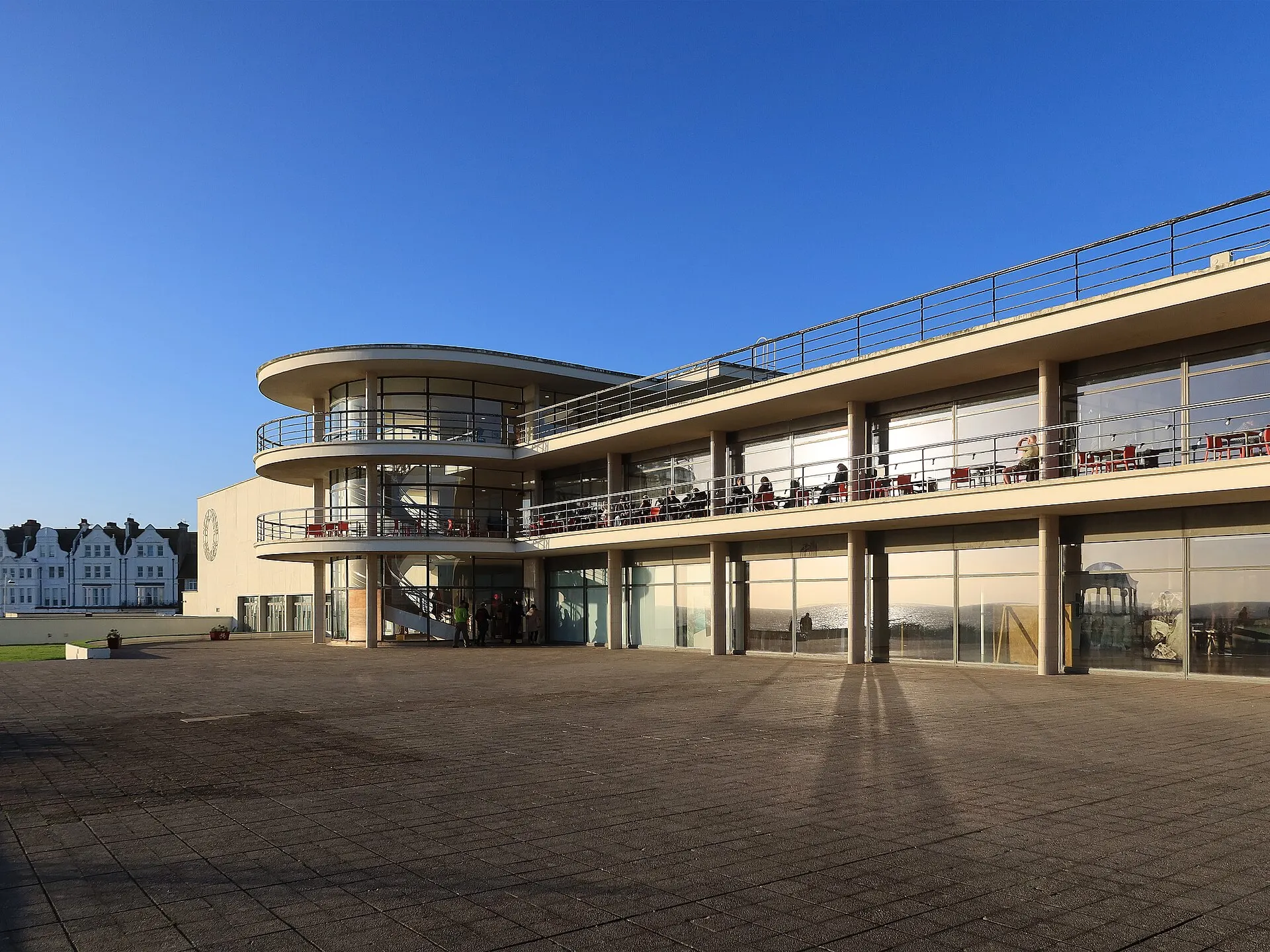 The De La Warr Pavilion beside Bexhill seafront in November 2022