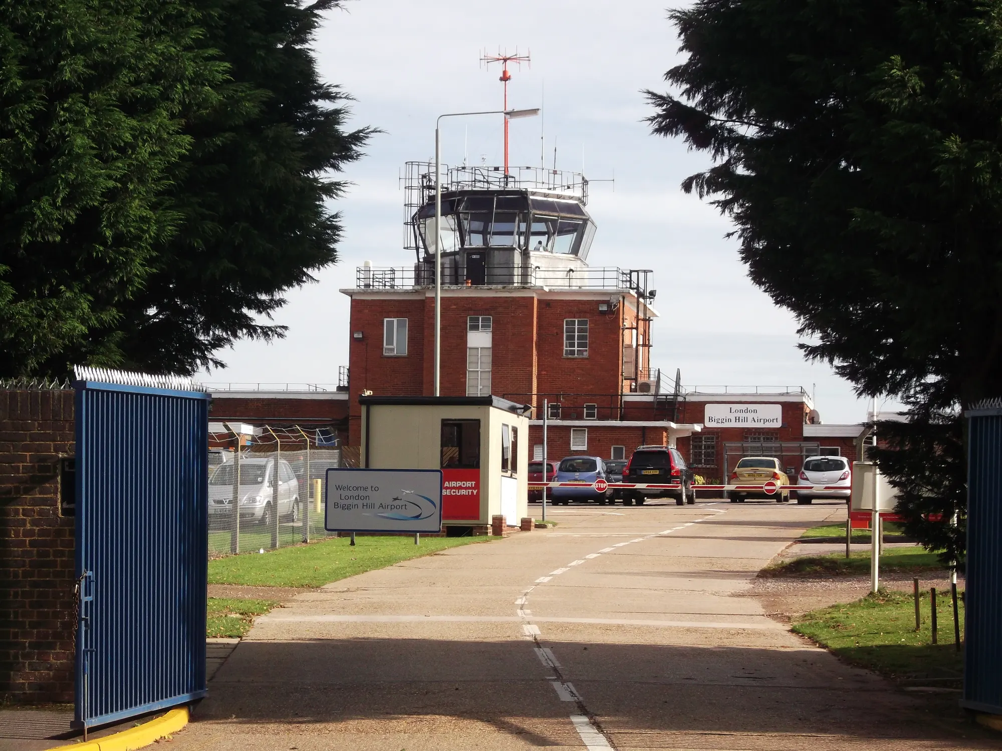 Historic Biggin Hill Airport passenger terminal and control tower photographed in October 2011