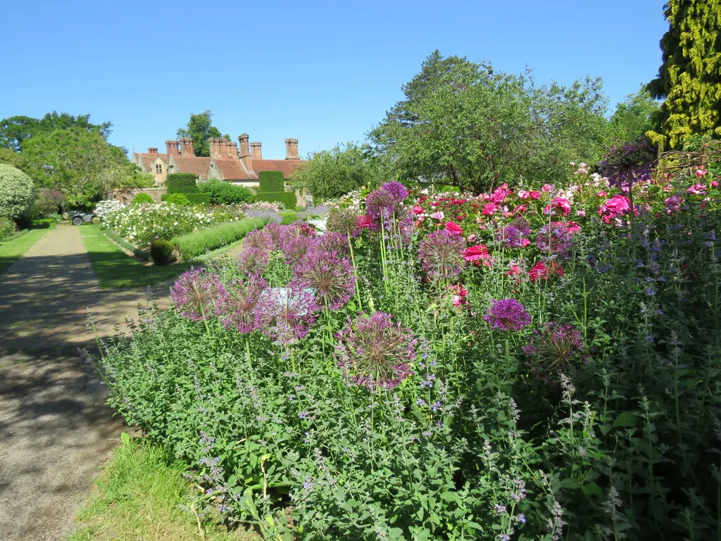 Flower beds and gardens at Borde Hill in May 2020