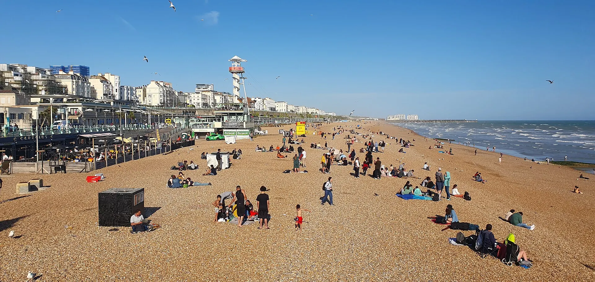 Brighton beach and seafront in June 2024 sunshine