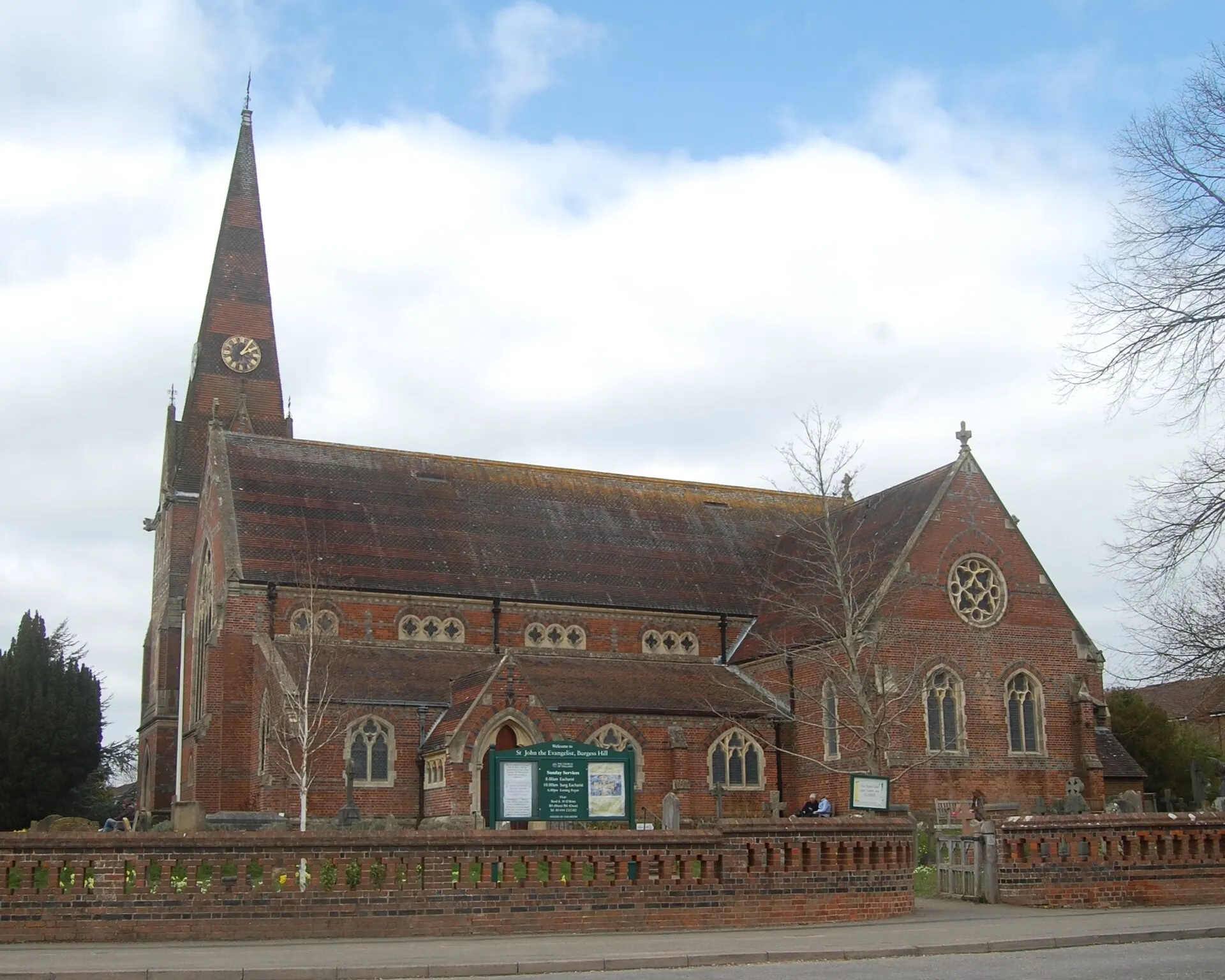 St John the Evangelist's Church in Burgess Hill in April 2021