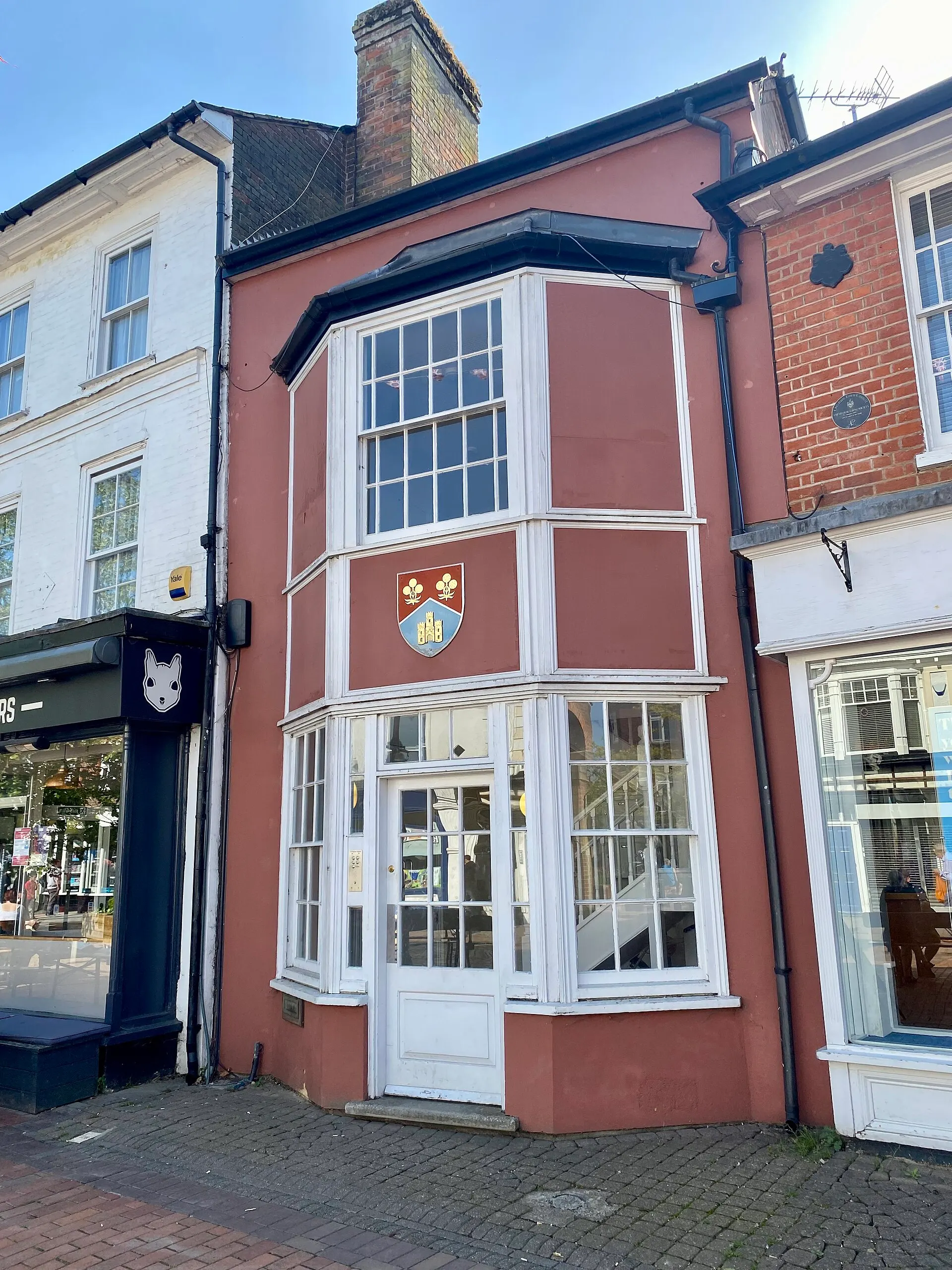 A historic shopfront at 10 Market Square in Chesham in May 2022