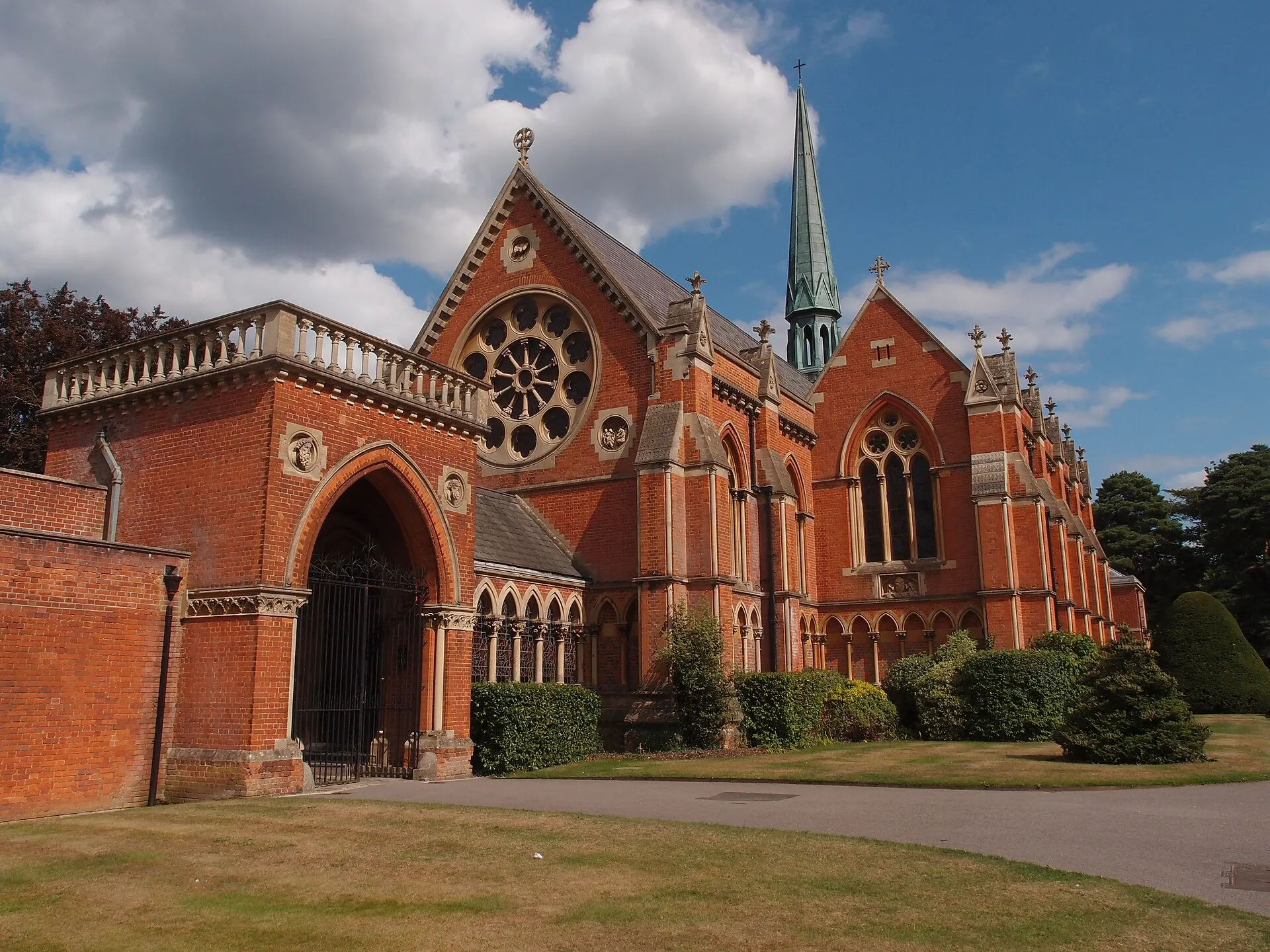 Wellington College chapel and grounds in Crowthorne in August 2013