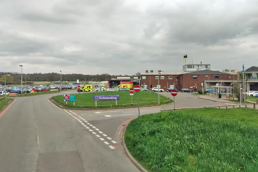 East Surrey Hospital buildings and grounds in March 2019