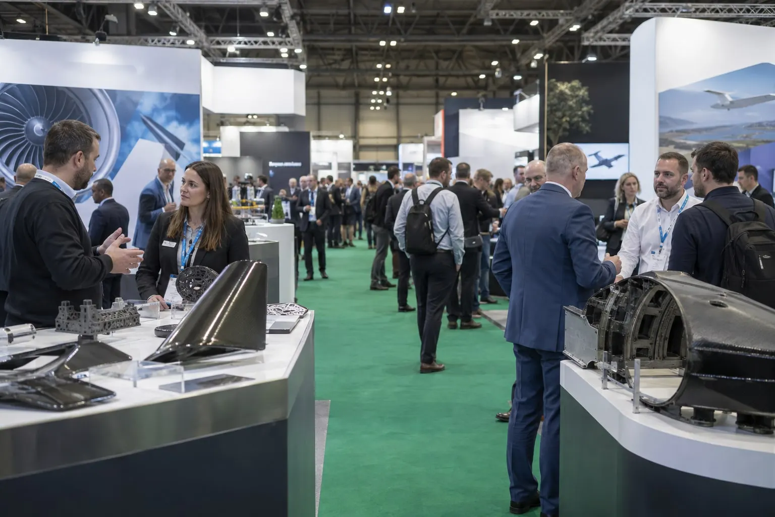 Illustrative engineering exhibition hall inspired by Advanced Engineering UK at the NEC