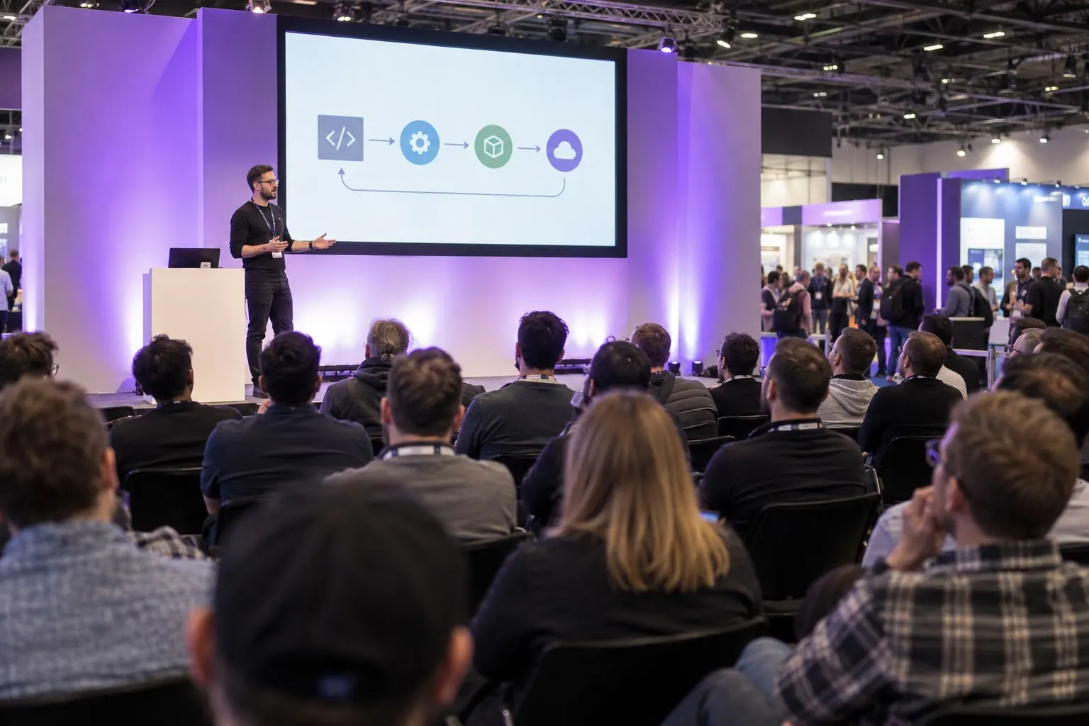 Illustrative software delivery conference session at DevOps Live London