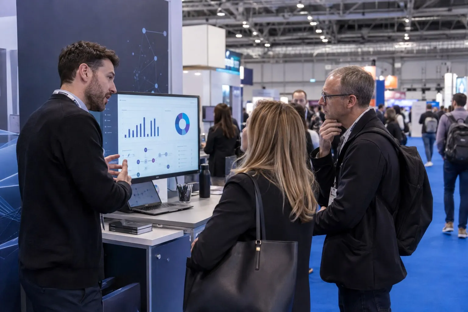 Illustrative data and automation platform demonstration at a DTX London-style stand