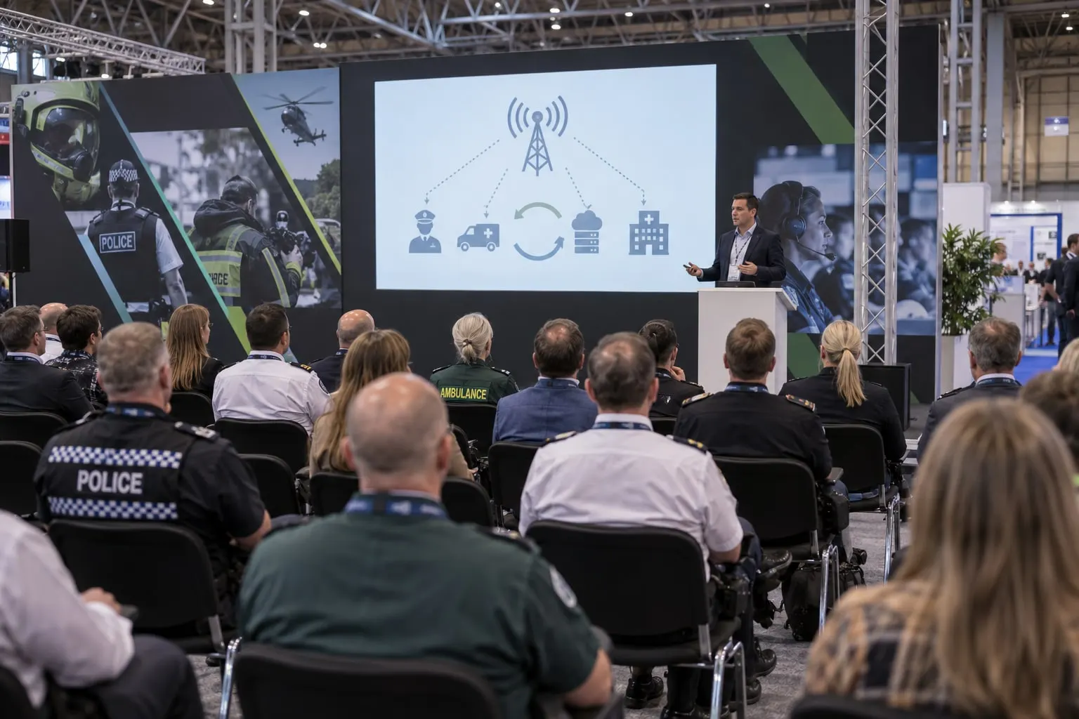 Illustrative emergency-services technology seminar on communications and data sharing