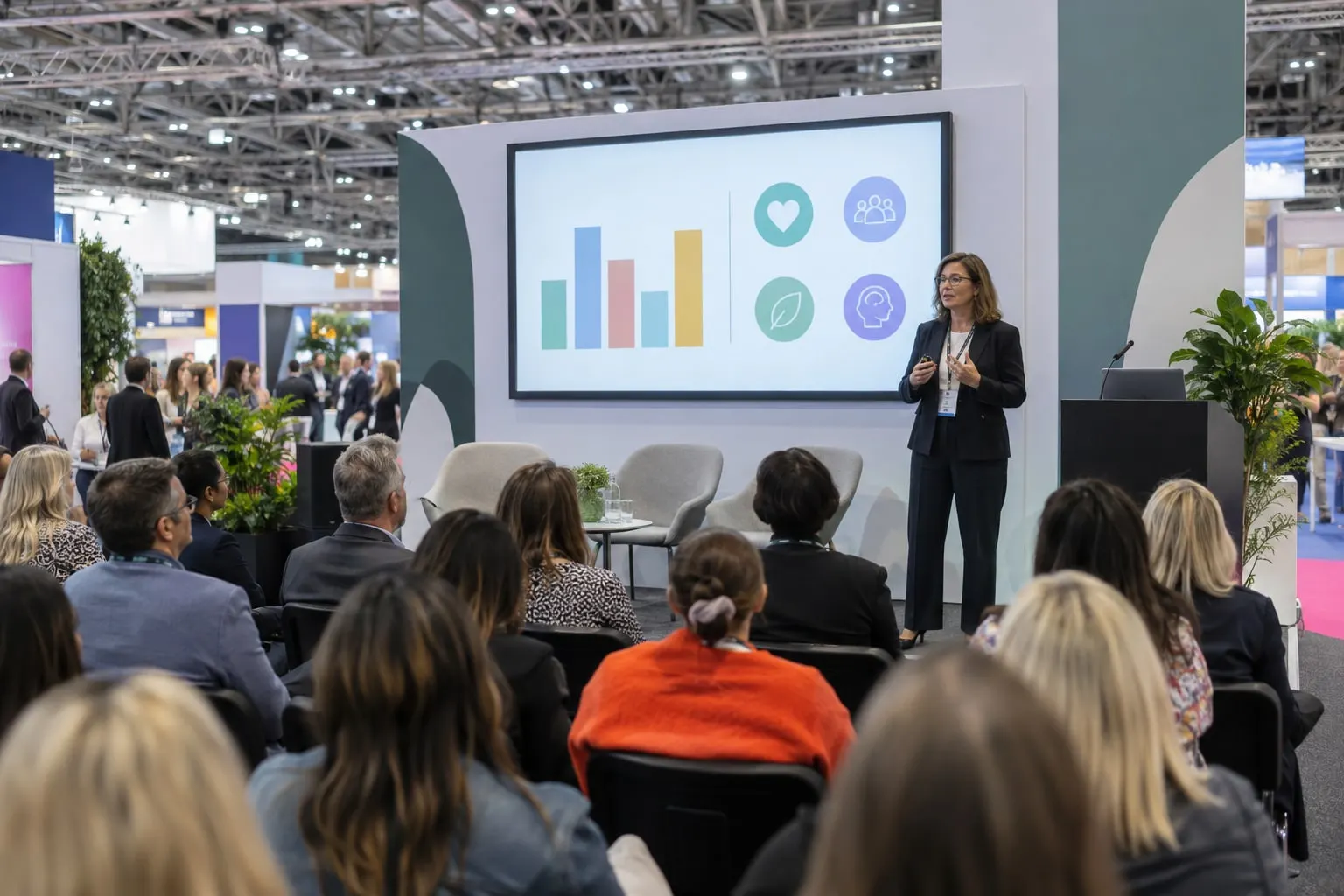 Illustrative reward and wellbeing conference session at Employee Benefits Live