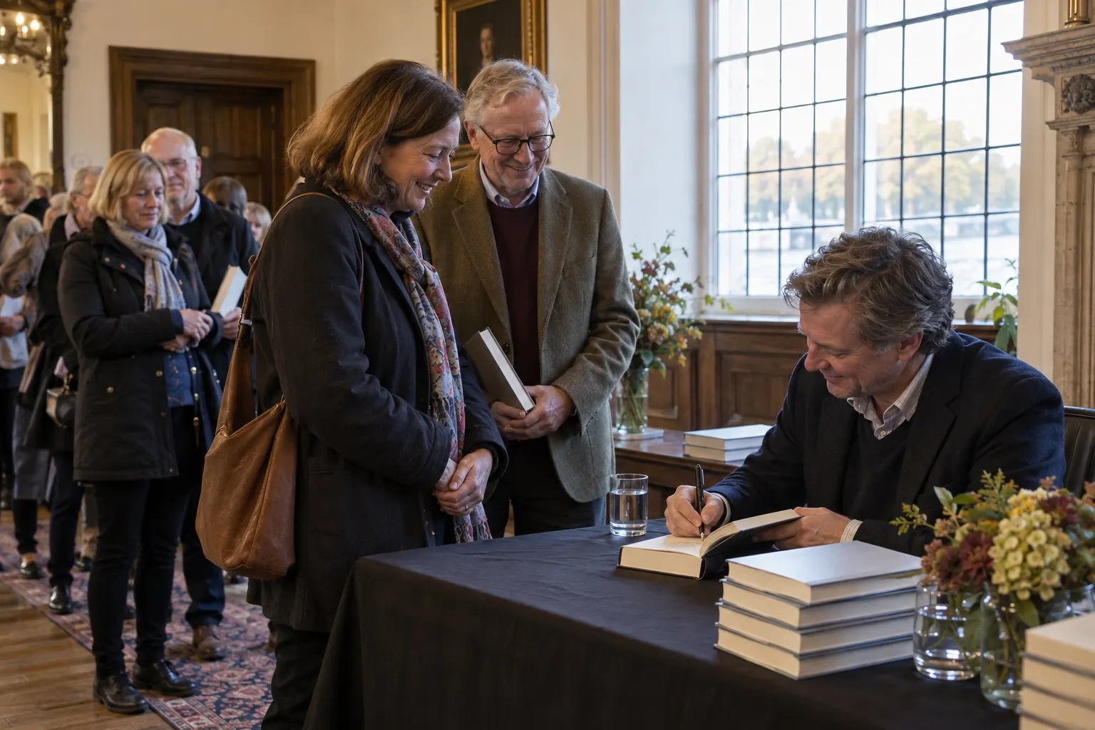 Illustrative book signing after a Henley literary talk