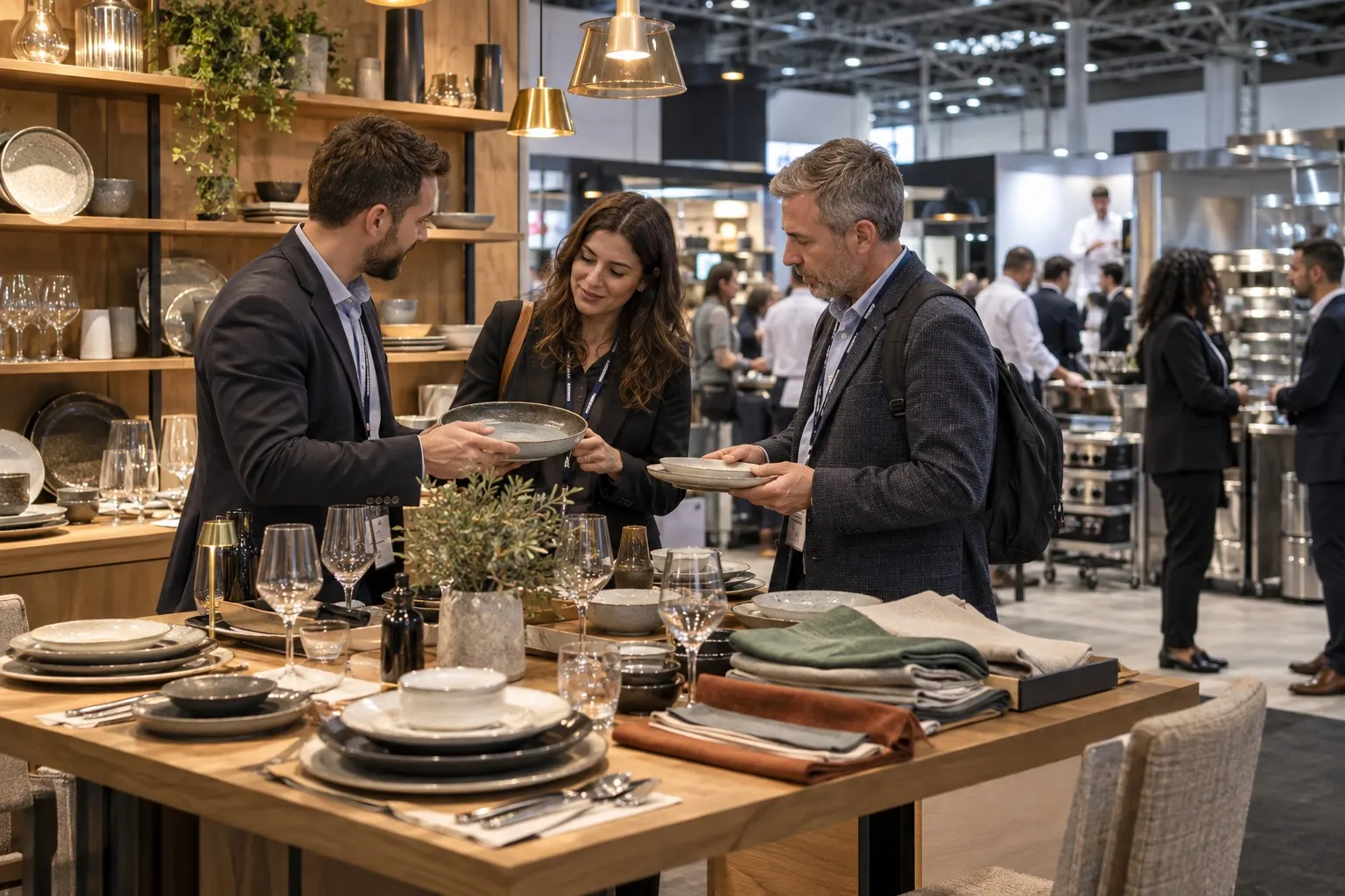 Illustrative HRC-style tableware and hospitality design display