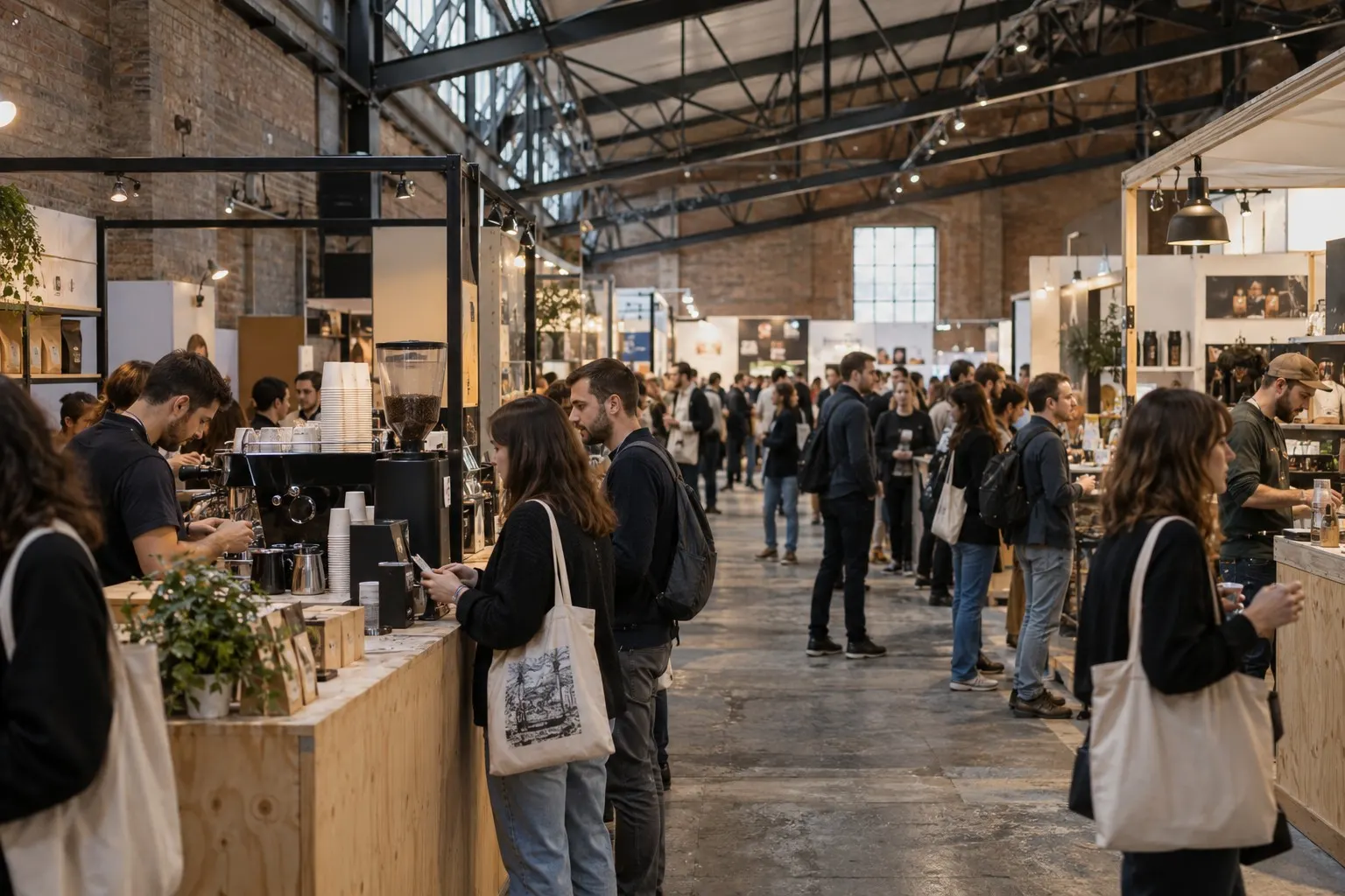 Illustrative London Coffee Festival tasting hall at the Truman Brewery