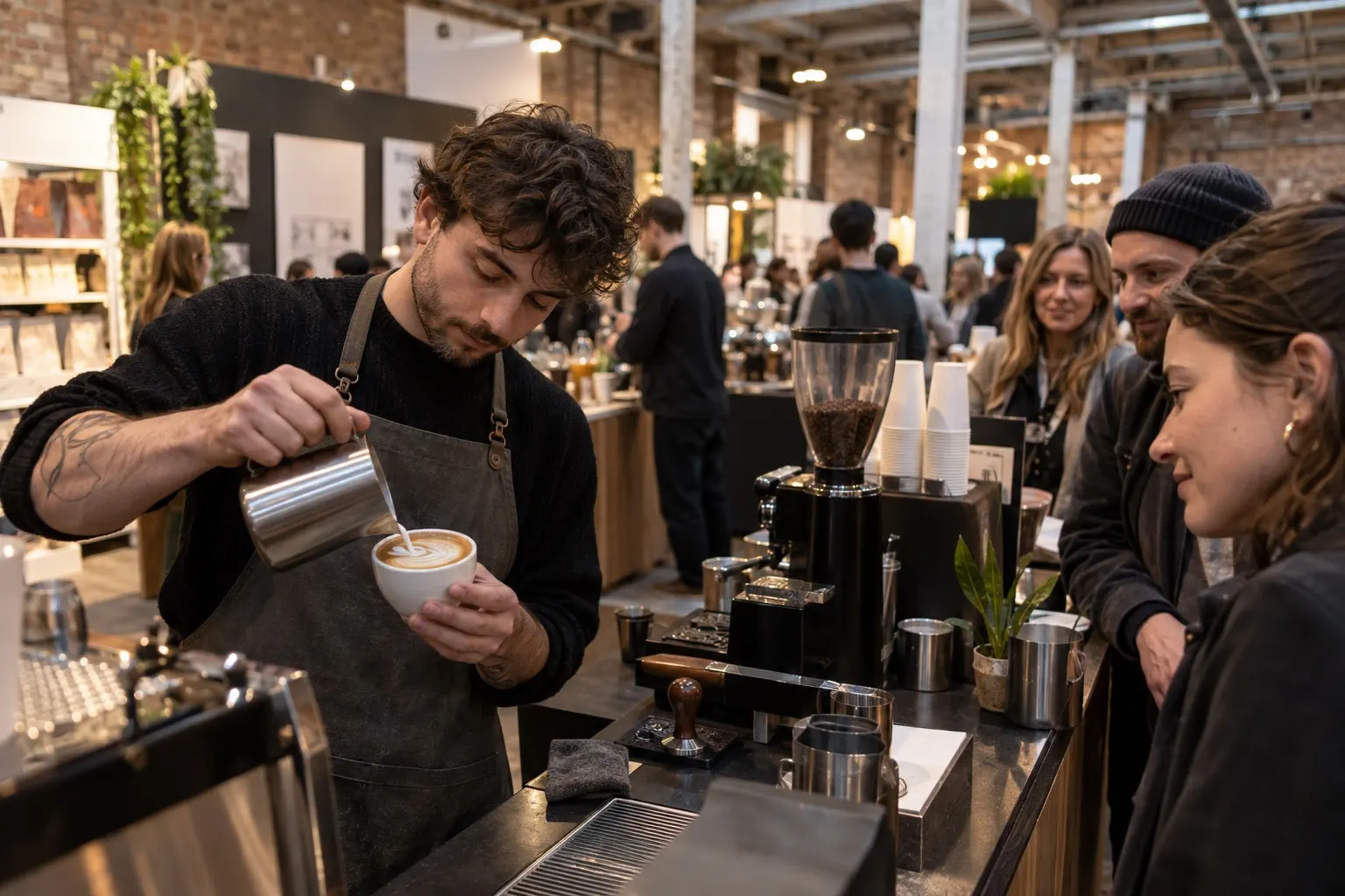 Illustrative barista demonstration at the London Coffee Festival