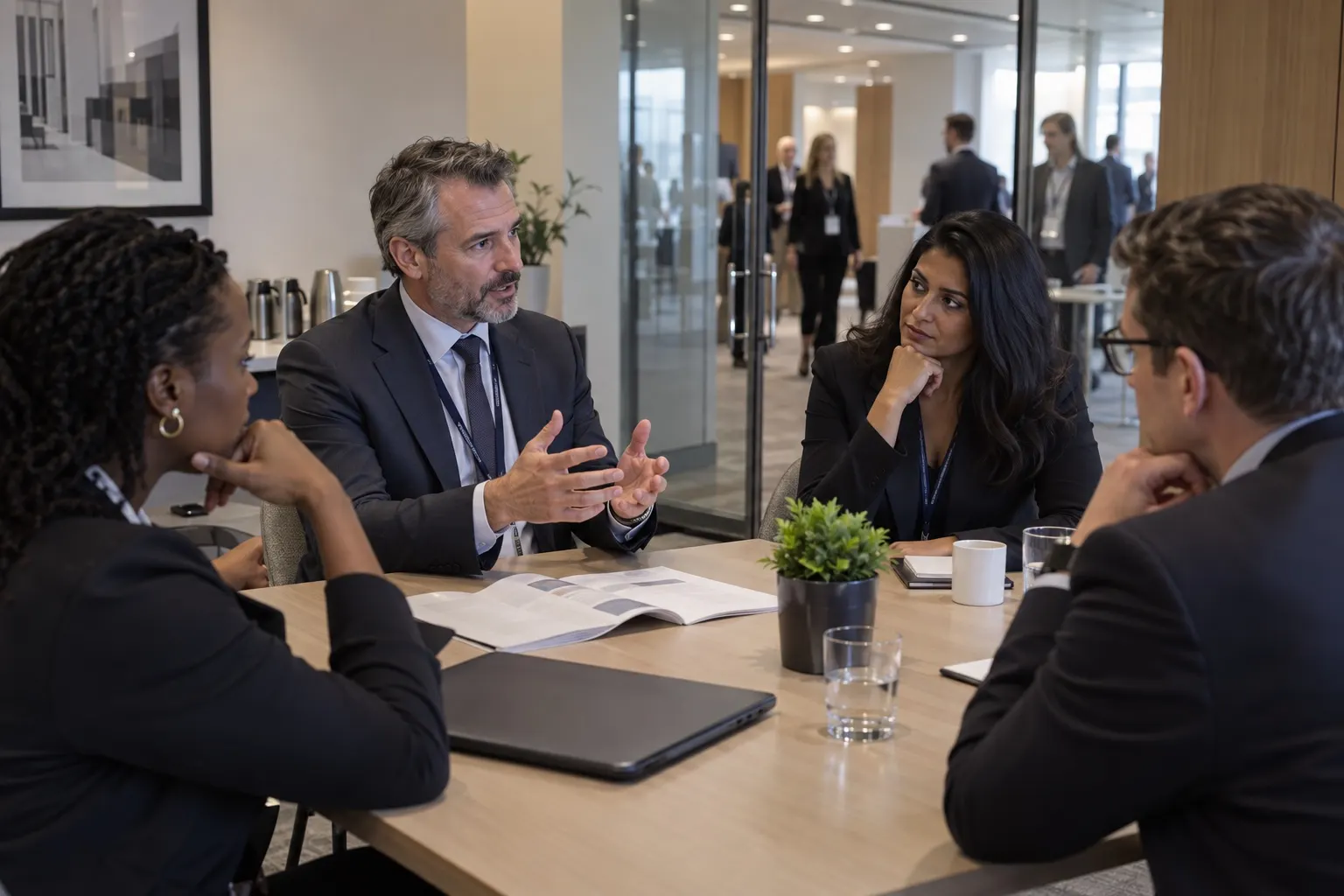 Illustrative legal-leadership roundtable in a Houndsditch-style breakout room