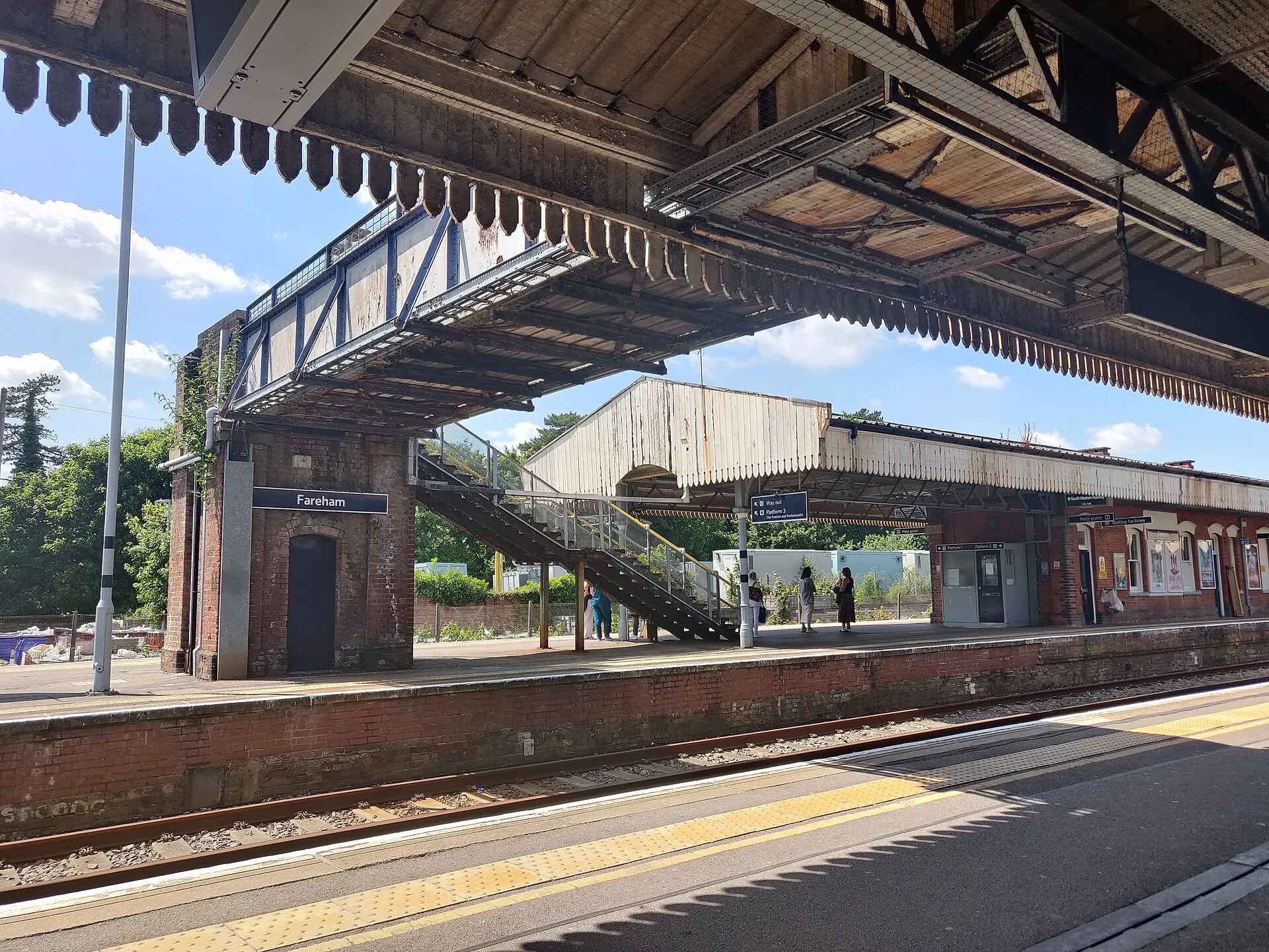 Fareham railway station platforms in June 2024