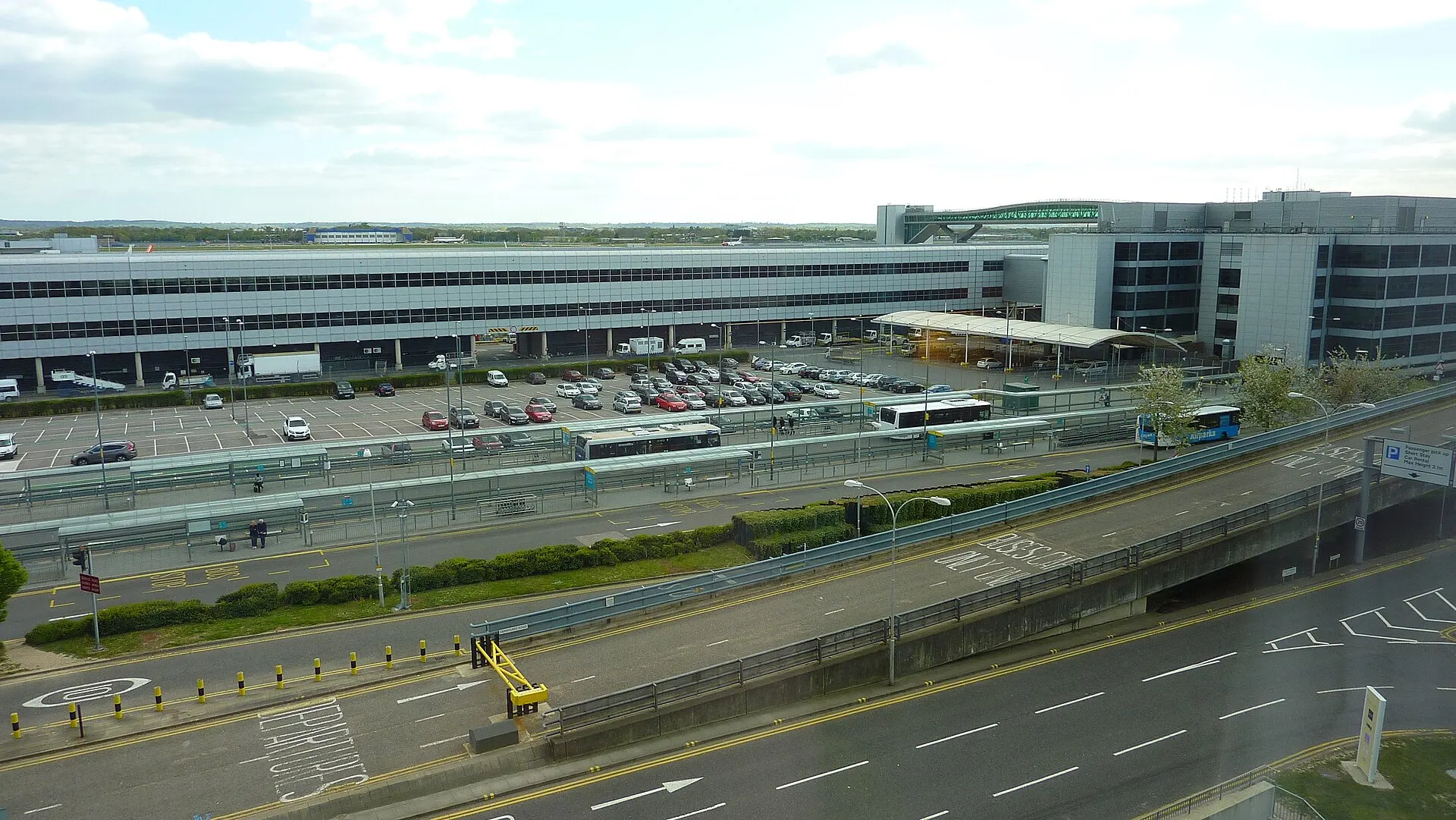 Photograph of Gatwick North Terminal and its historic road approach in 2014