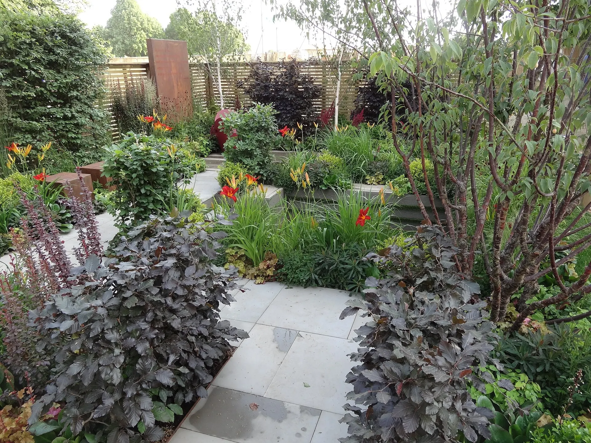 A show garden at RHS Hampton Court Palace Flower Show in 2015