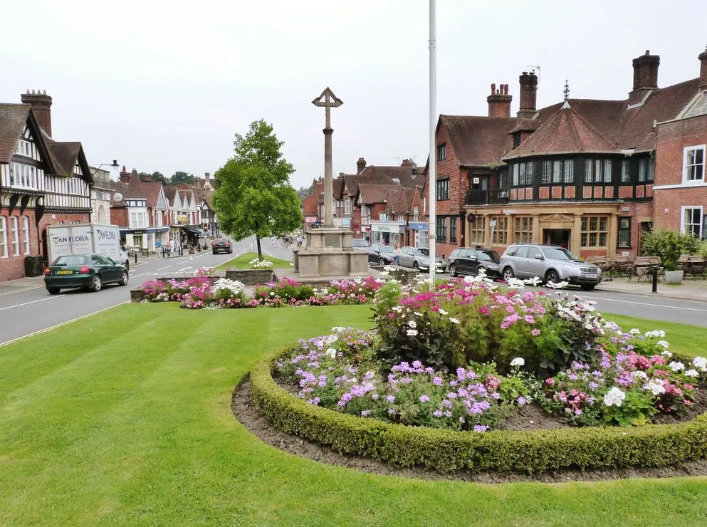Haslemere High Street and town gardens in September 2014