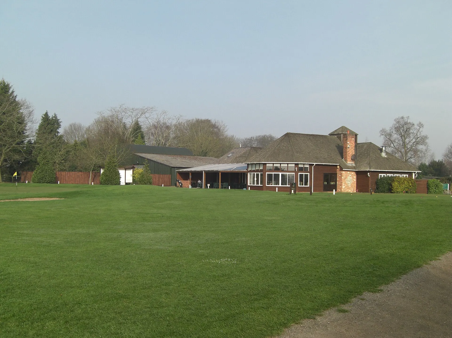 Hennerton Golf Club clubhouse beside the course in March 2012