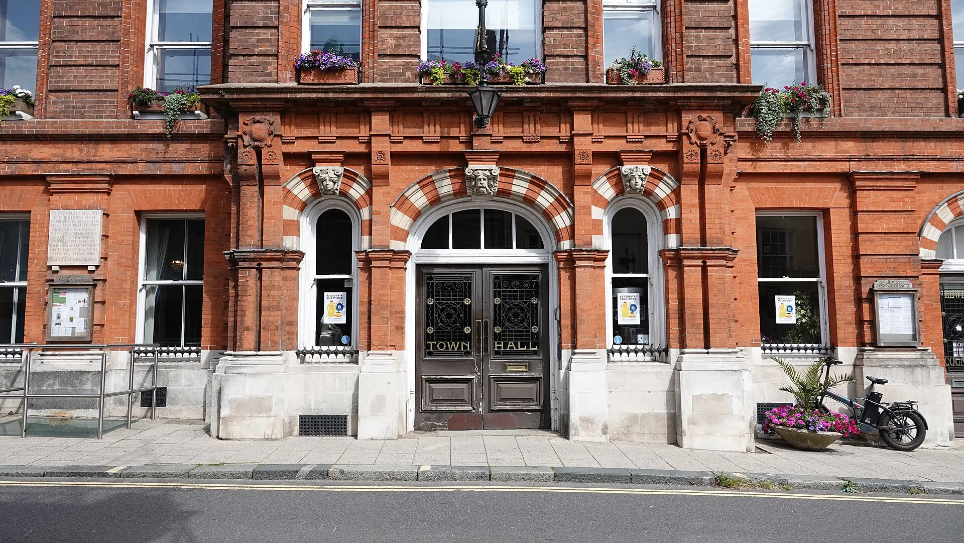 Lewes Town Hall entrance on the High Street in June 2026