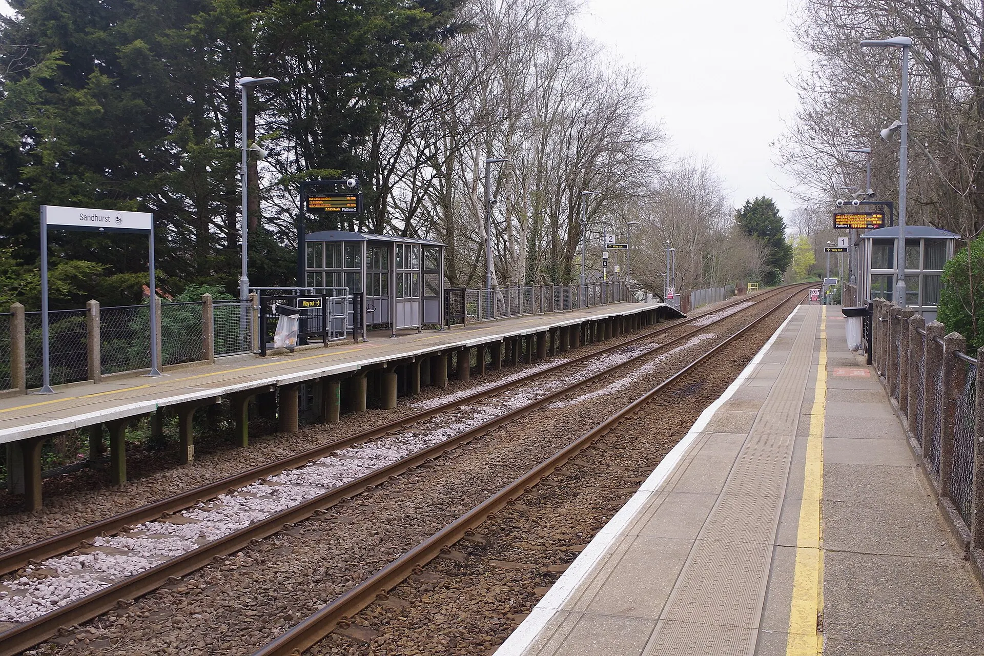 Sandhurst railway station platforms in April 2026