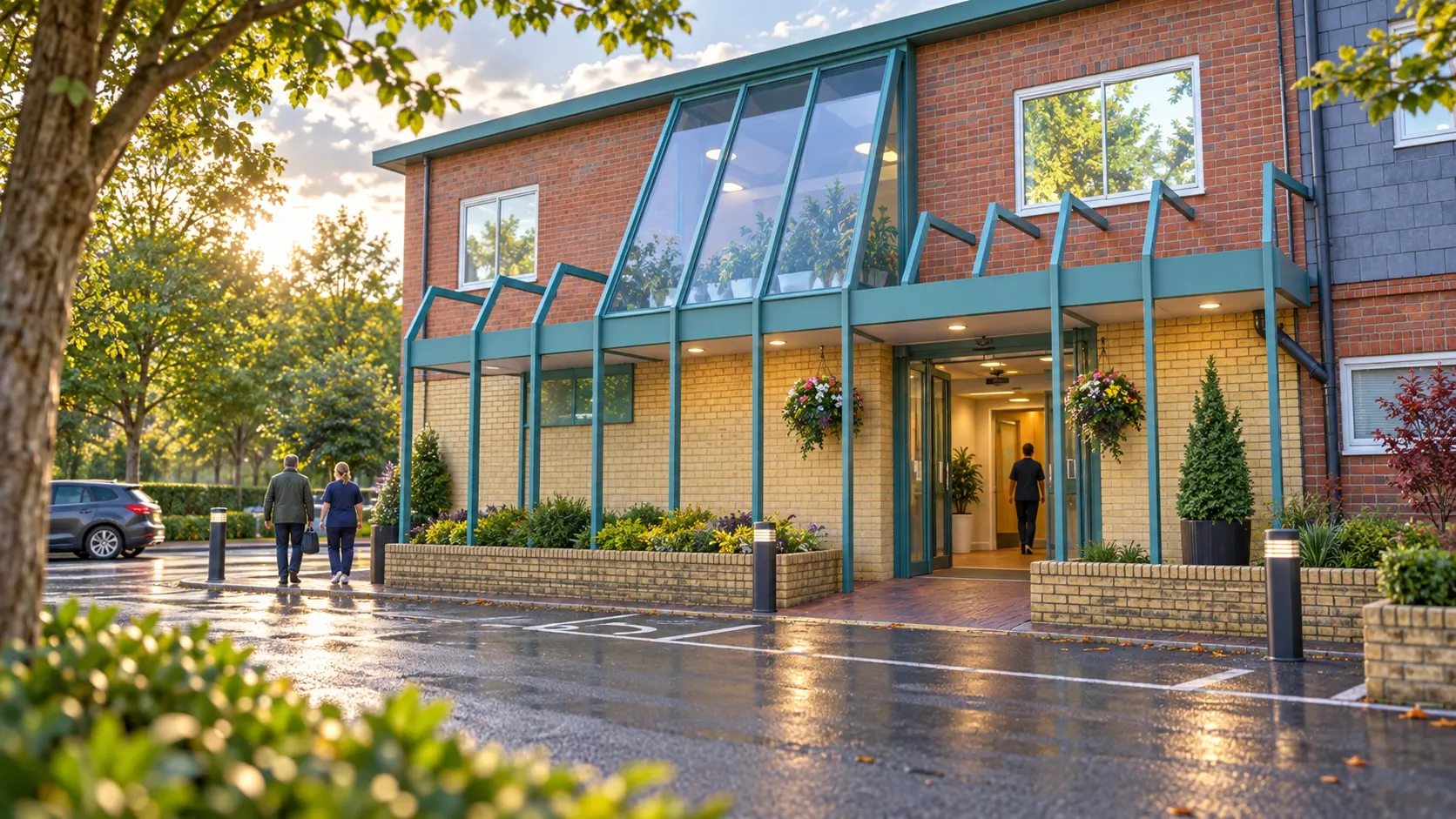 Illustrative view of Spire Dunedin Hospital main entrance at 16 Bath Road