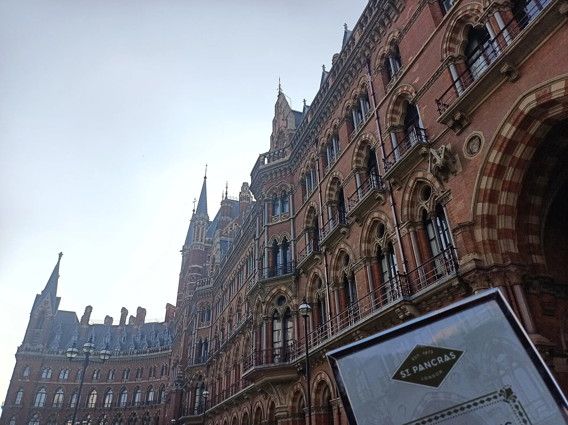 Red-brick exterior of London St Pancras International station