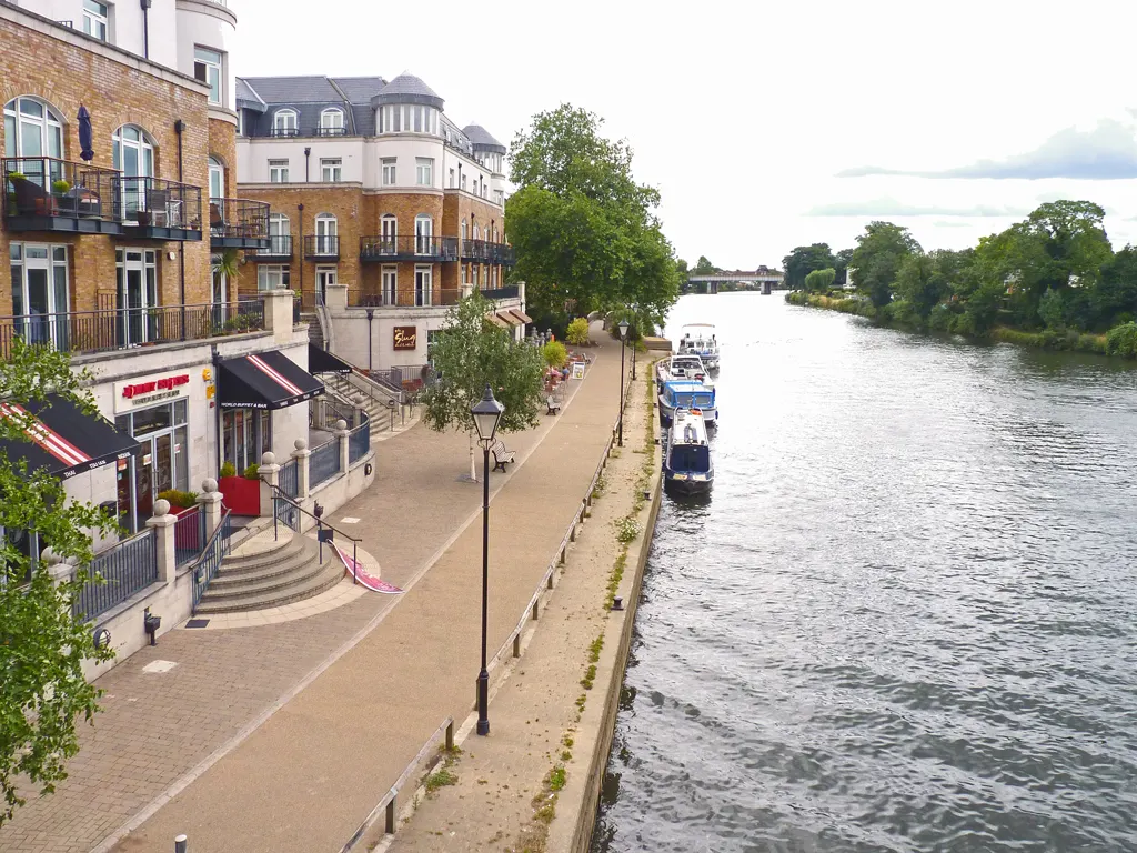 Riverside Walk beside the Thames in Staines in August 2013