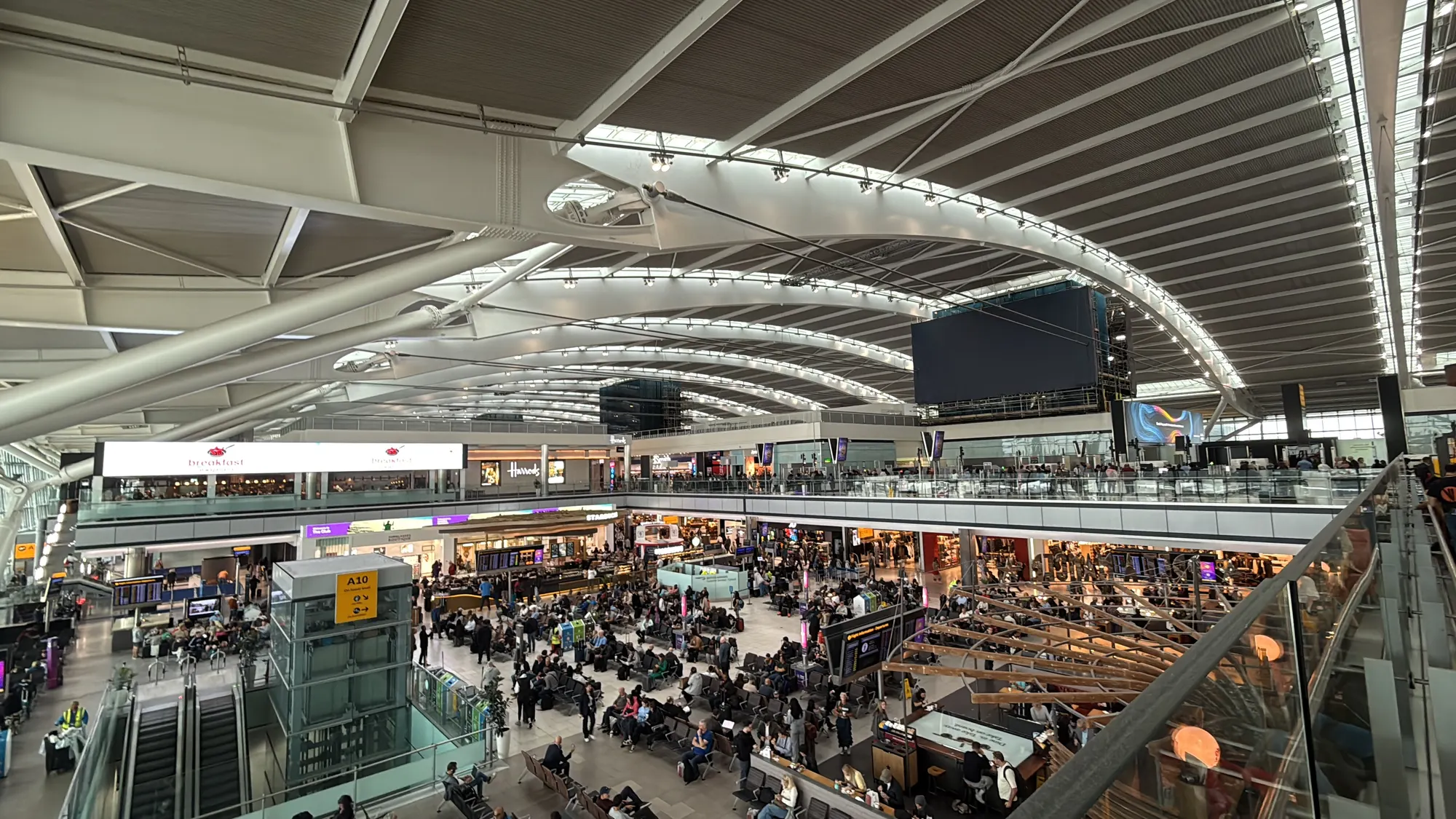 Heathrow Terminal 5 concourse, photographed in 2025 as one terminal example