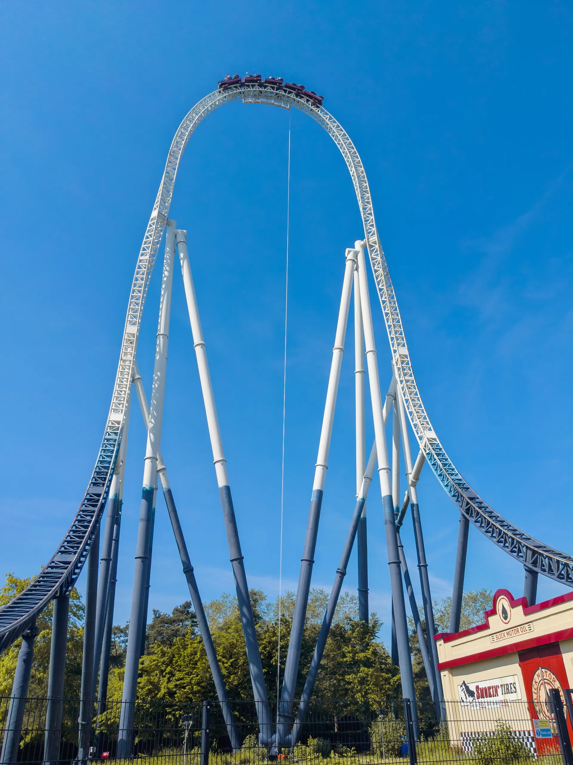 The Stealth roller coaster at Thorpe Park in daylight