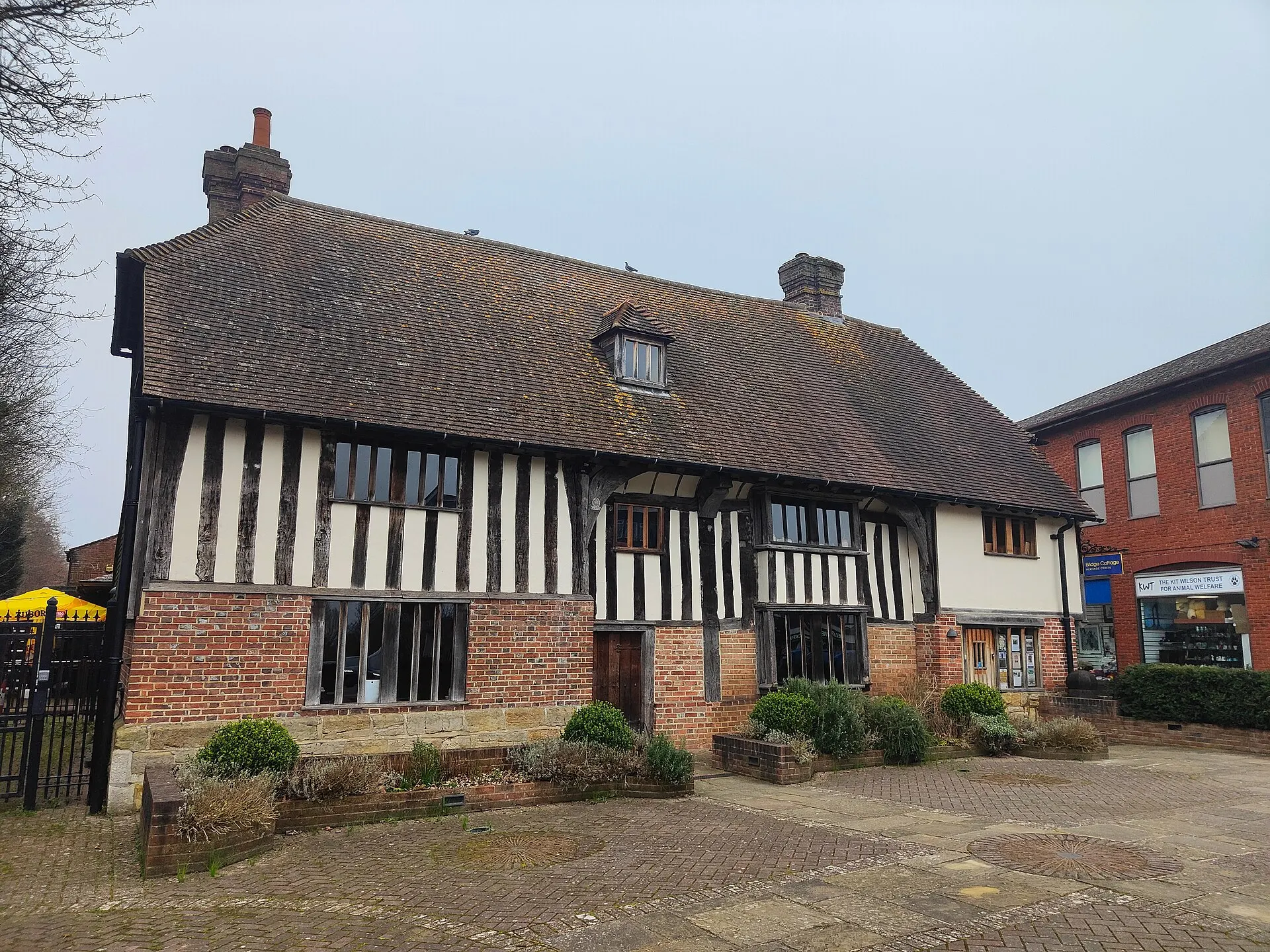 Historic timber-framed Bridge Cottage in Uckfield in March 2024