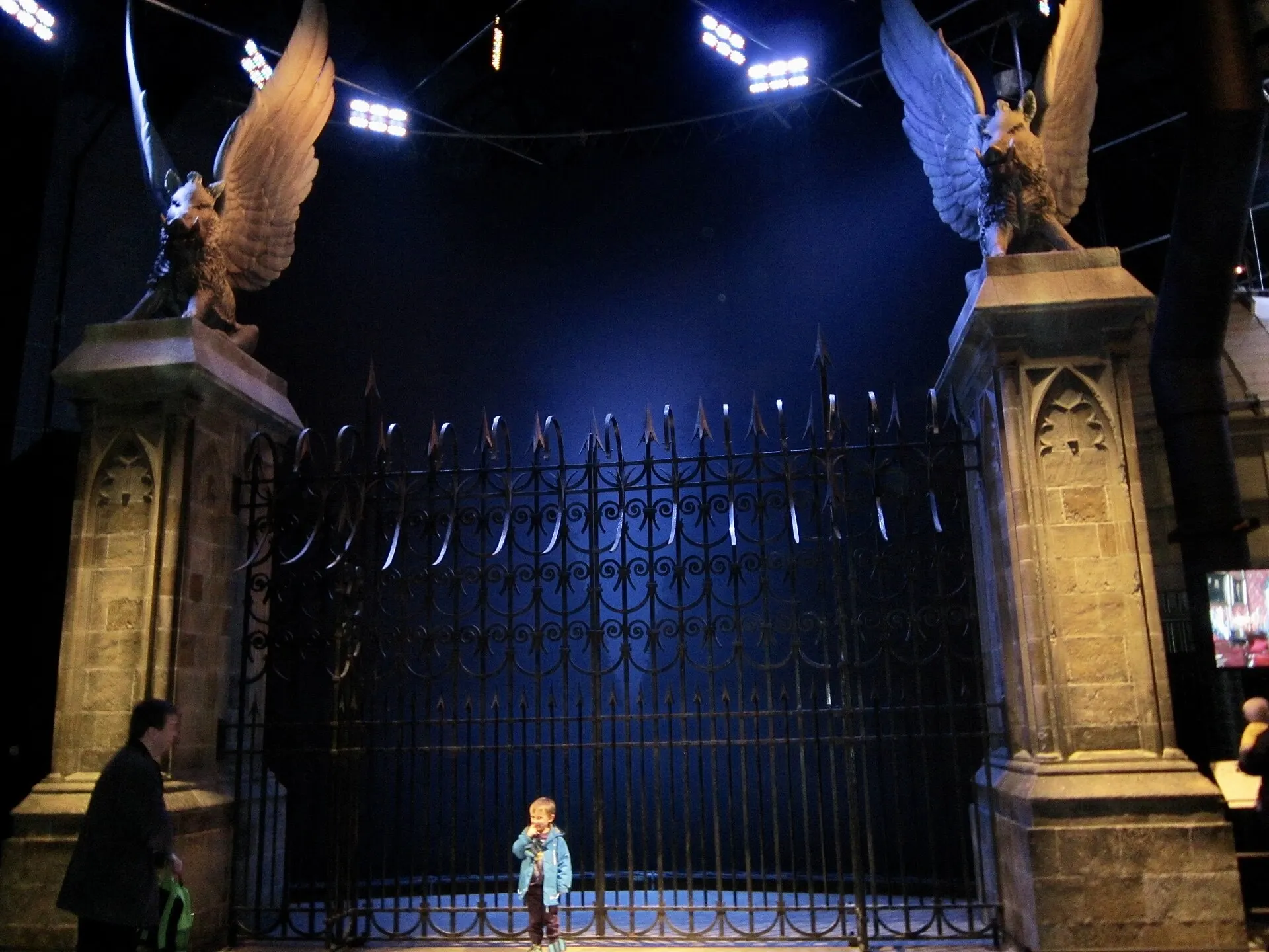 Winged stone gate set at Warner Bros Studio Tour London