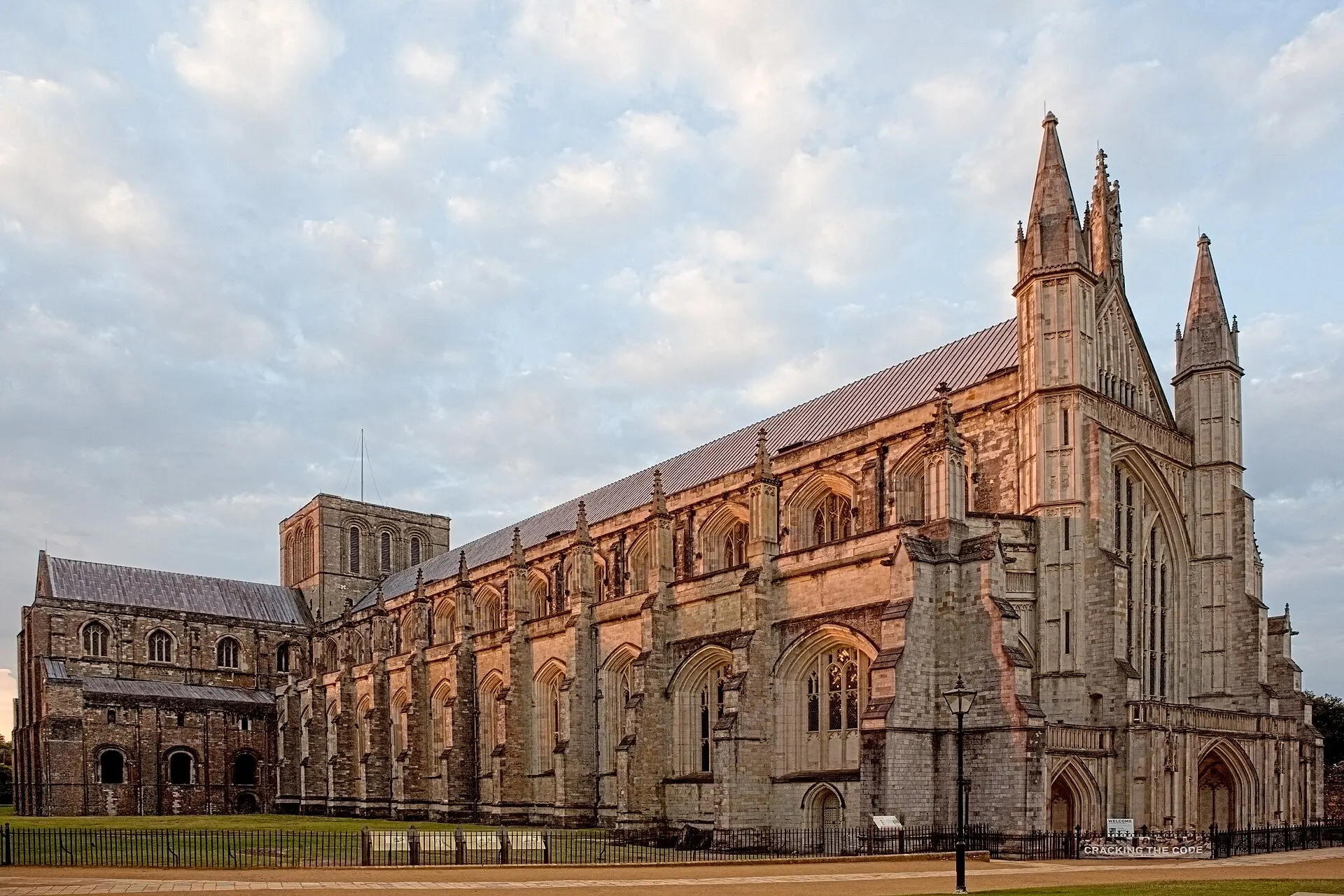 Winchester Cathedral seen from its grounds