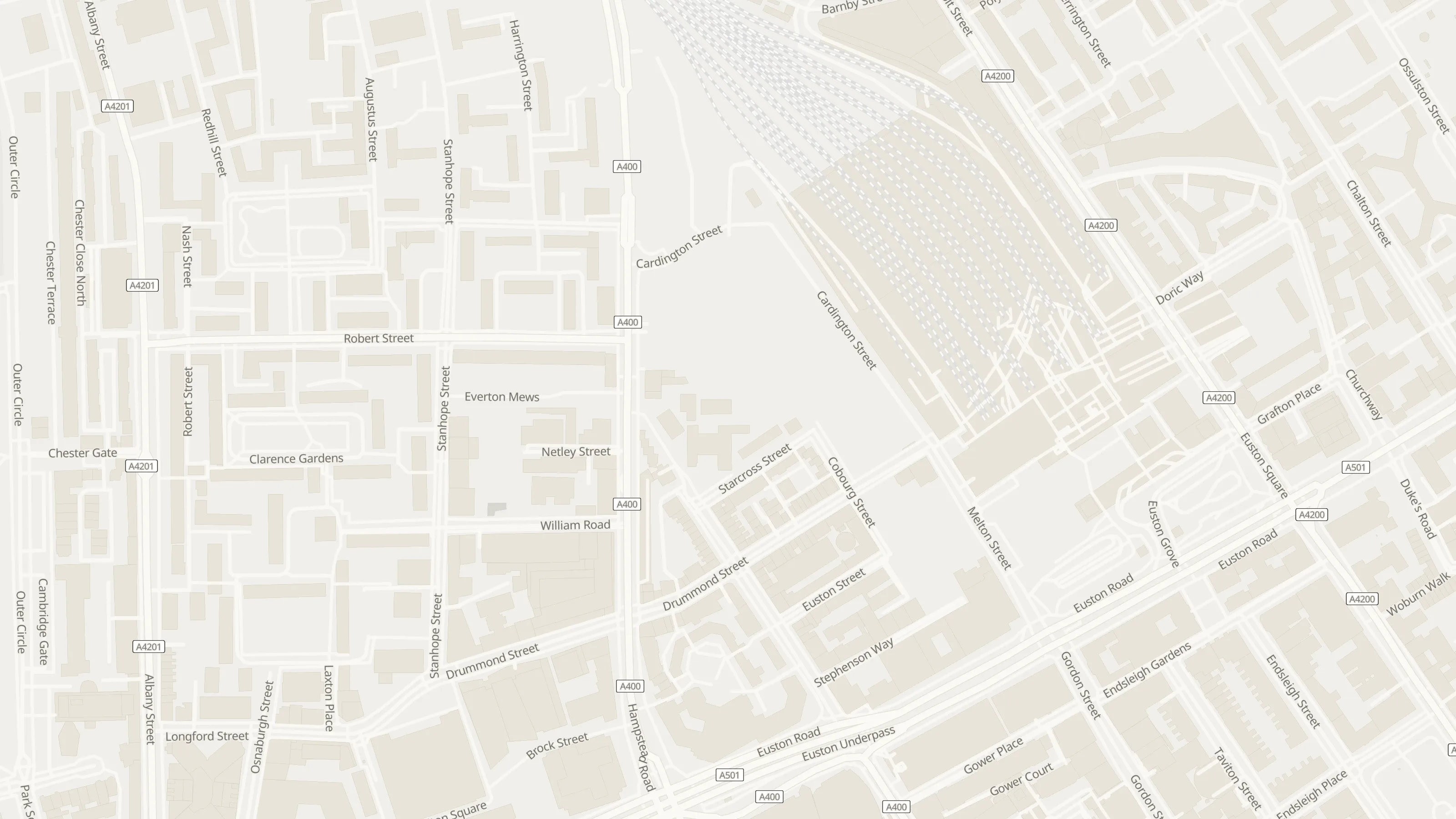 Numbered approach map for chauffeur meeting points at London Euston Station