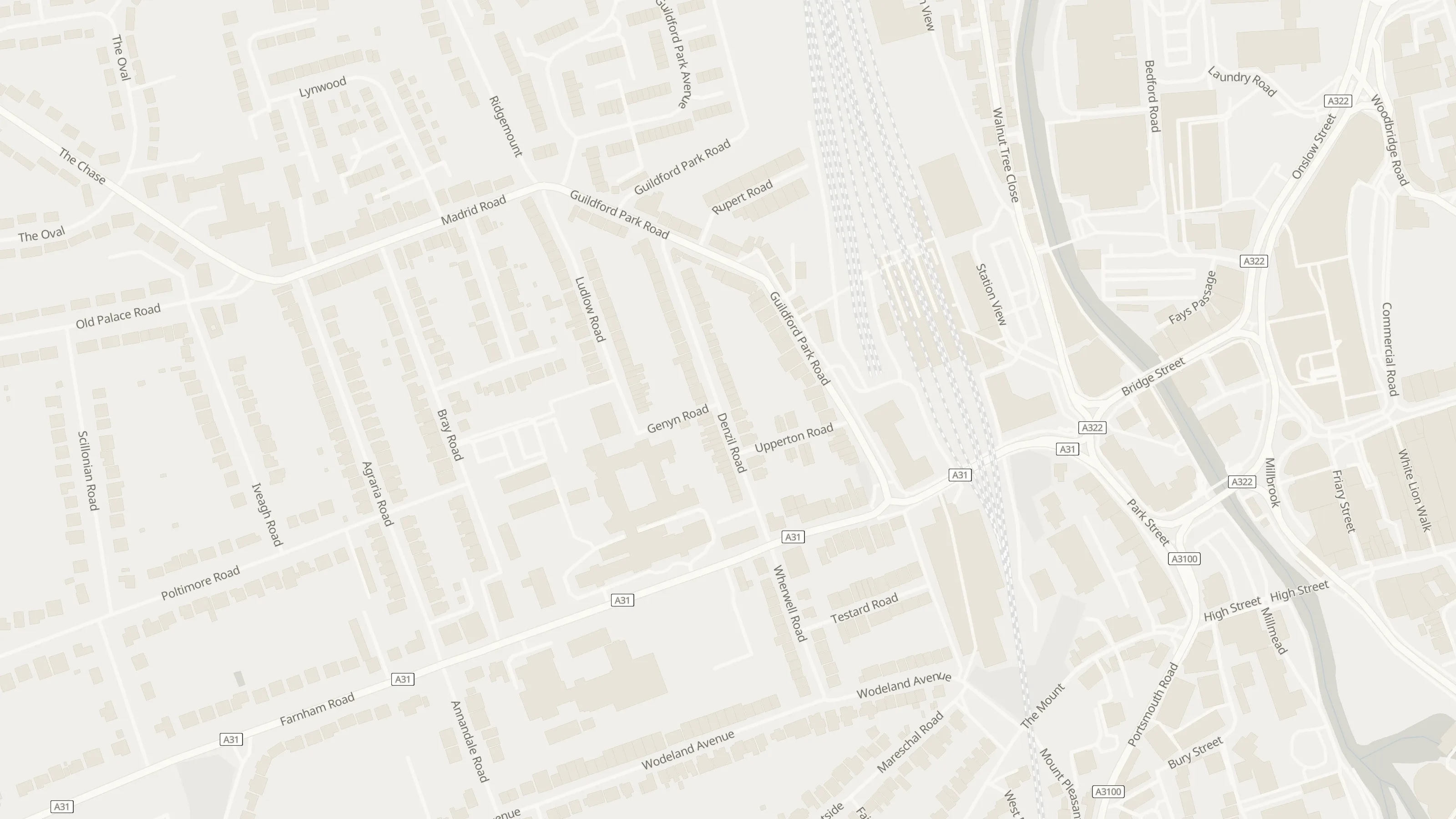 Numbered approach map for chauffeur meeting points at Guildford Station