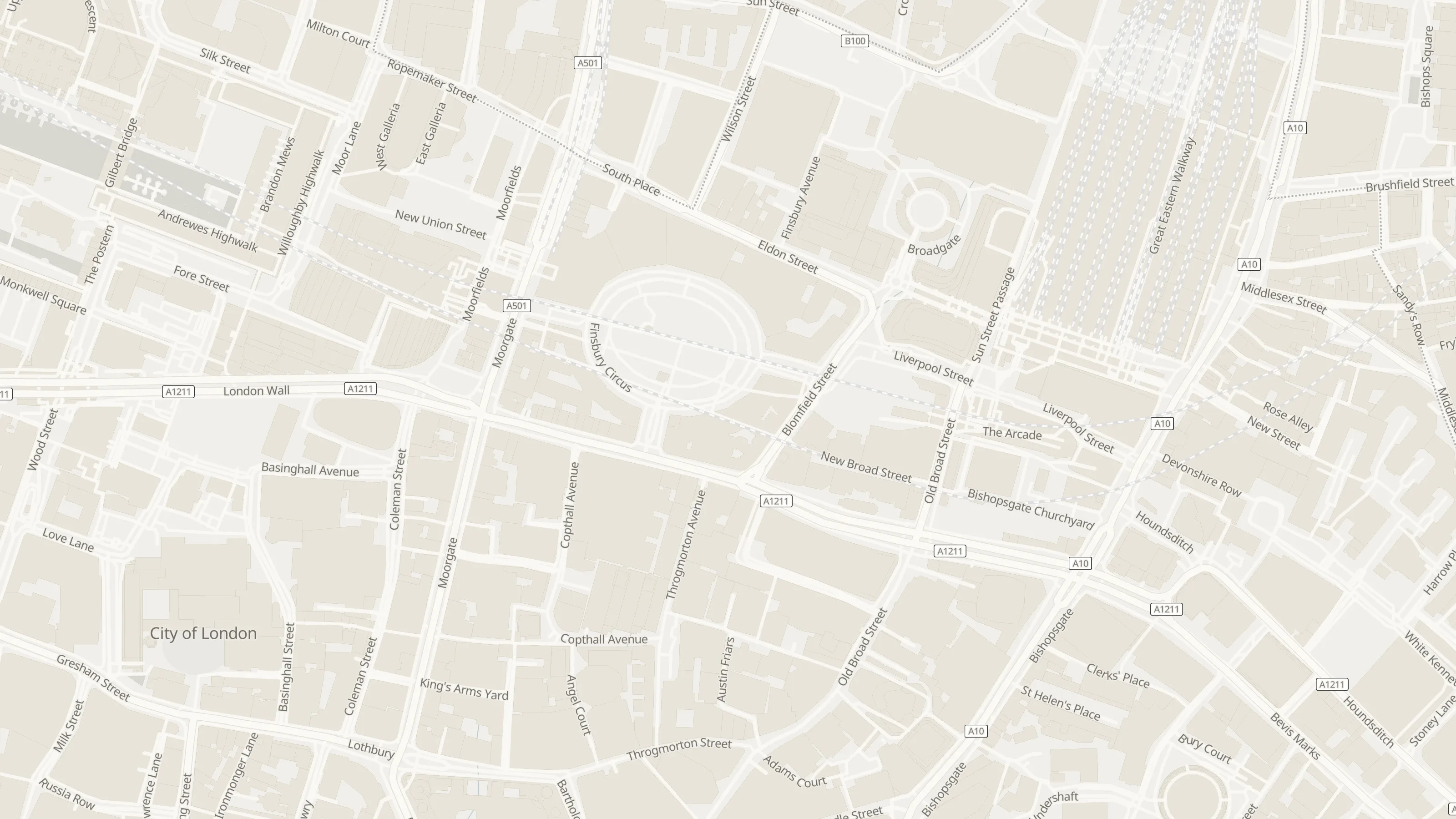 Numbered approach map for chauffeur meeting points at London Liverpool Street Station