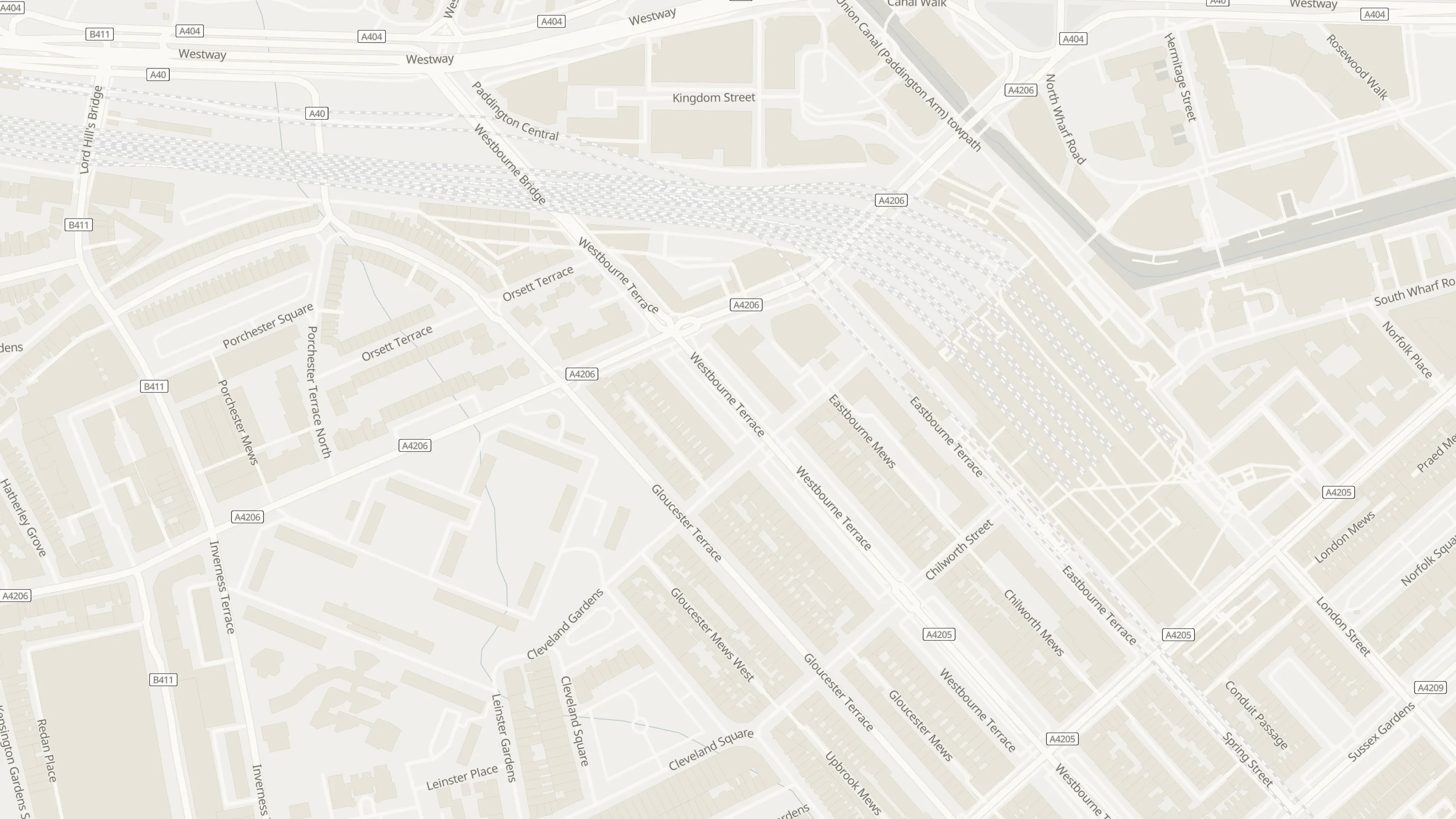 Numbered approach map for chauffeur meeting points at London Paddington Station