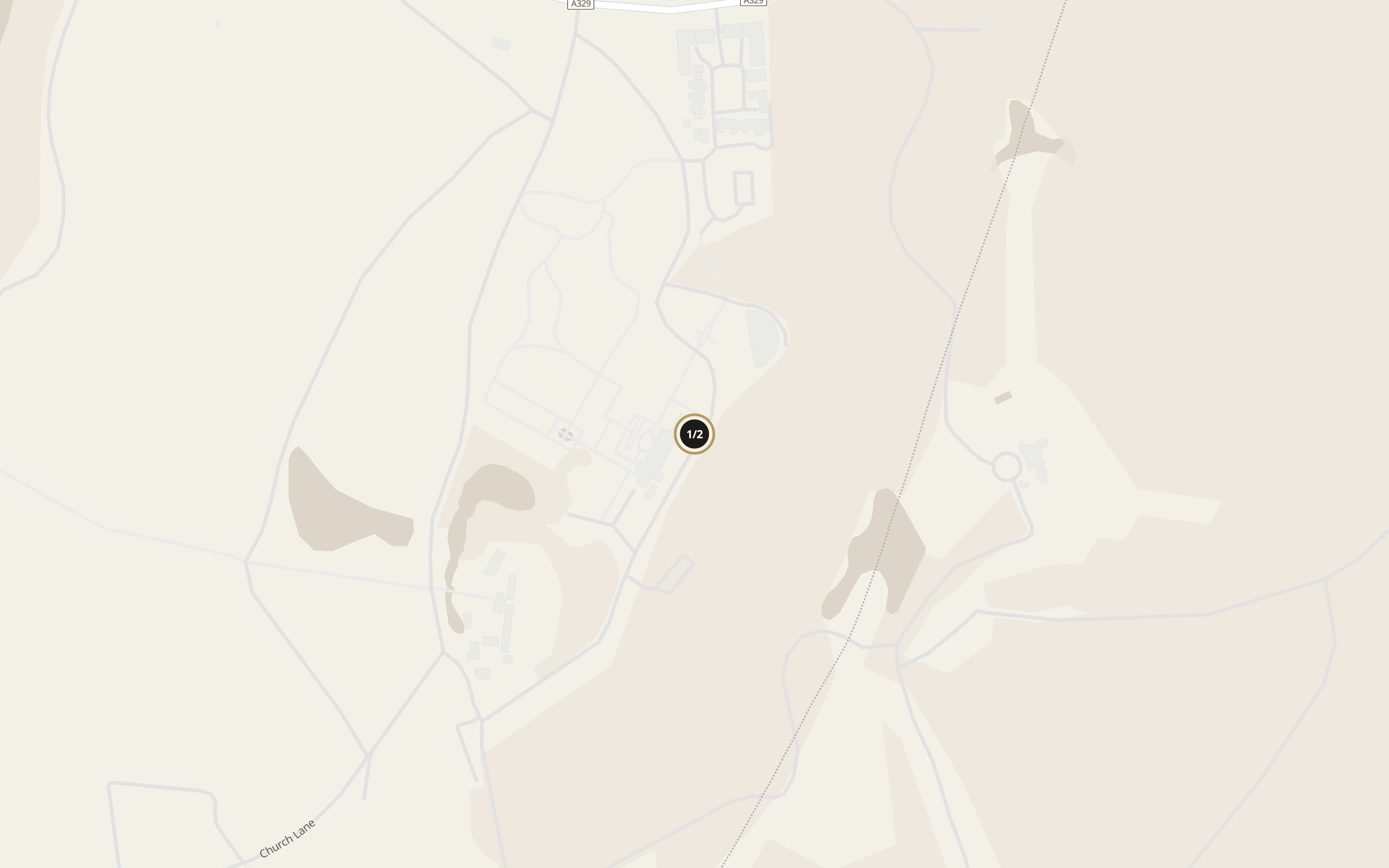 Numbered approach map for Coworth Park showing general vehicle arrival references